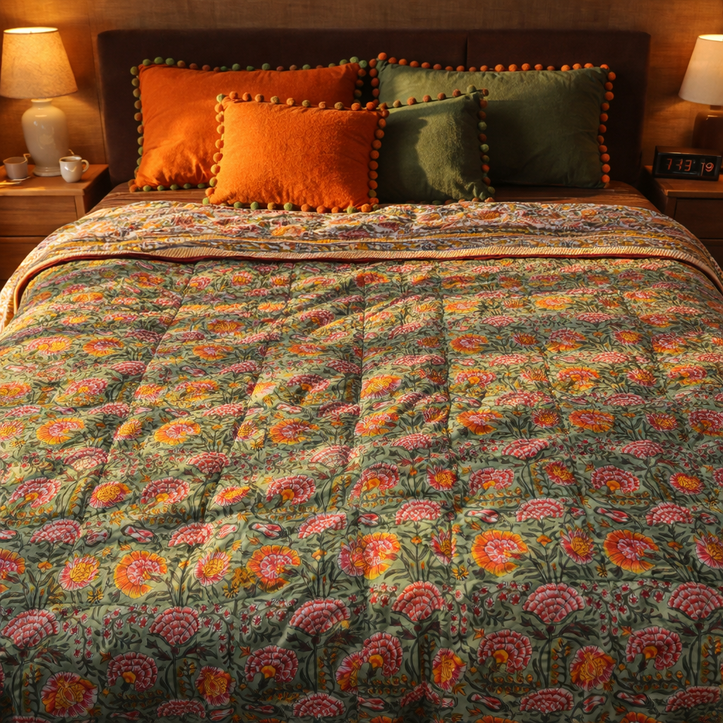 Cottage Flower Bed Reversible - Queen Quilt