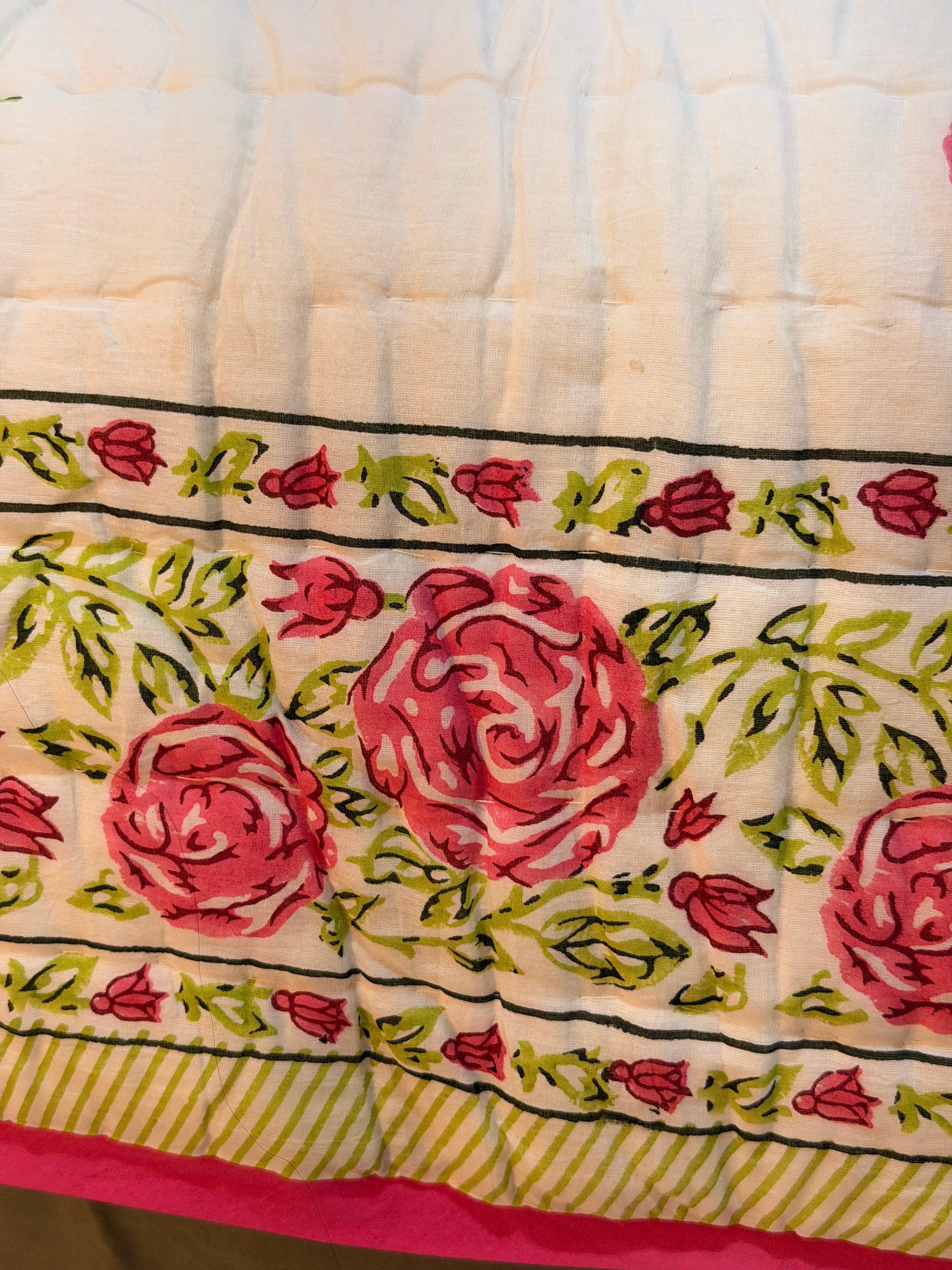 Pink Rose Reversible - Queen Quilt