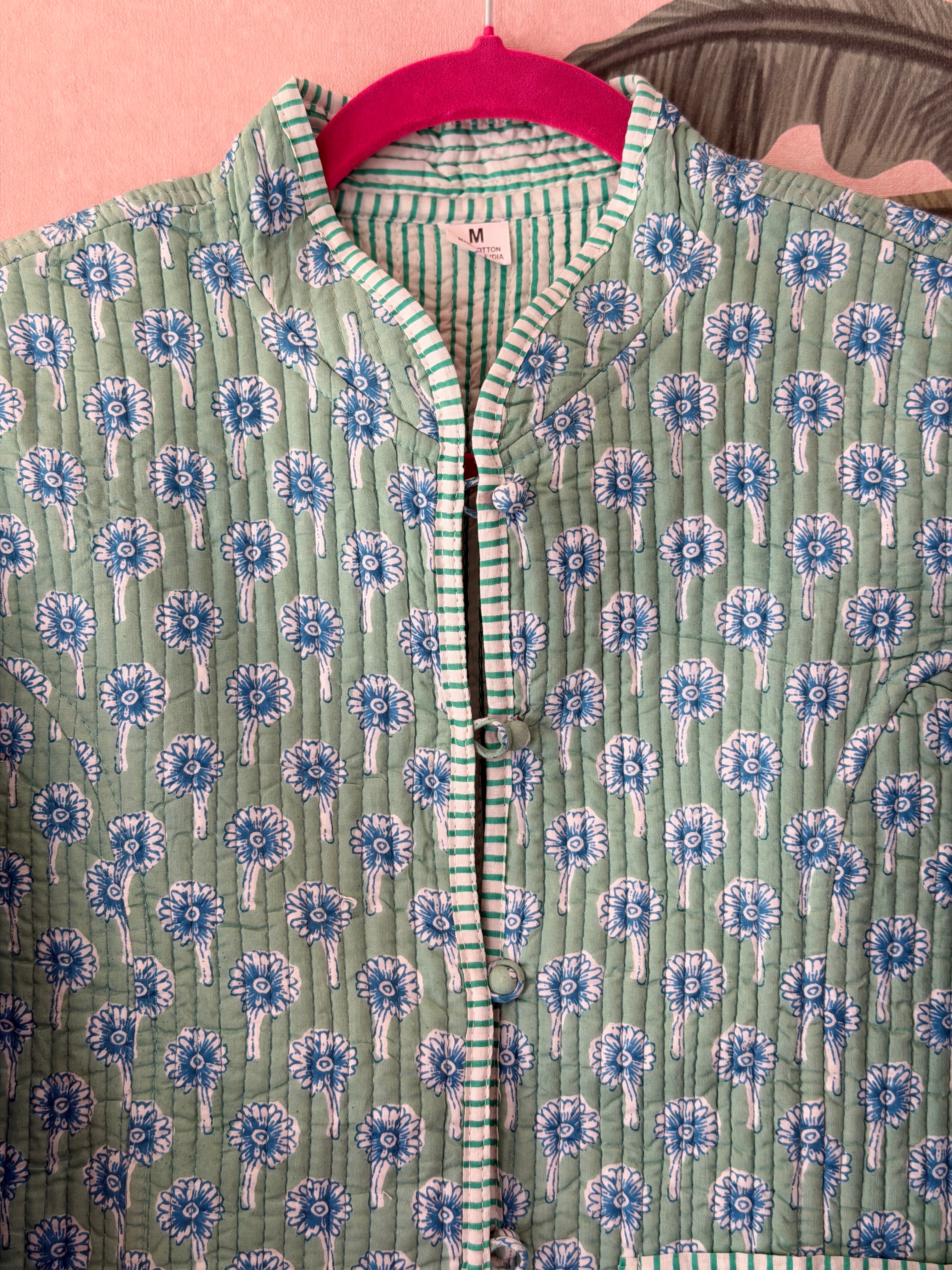 Pastel Buds Quilted Reversible Jacket