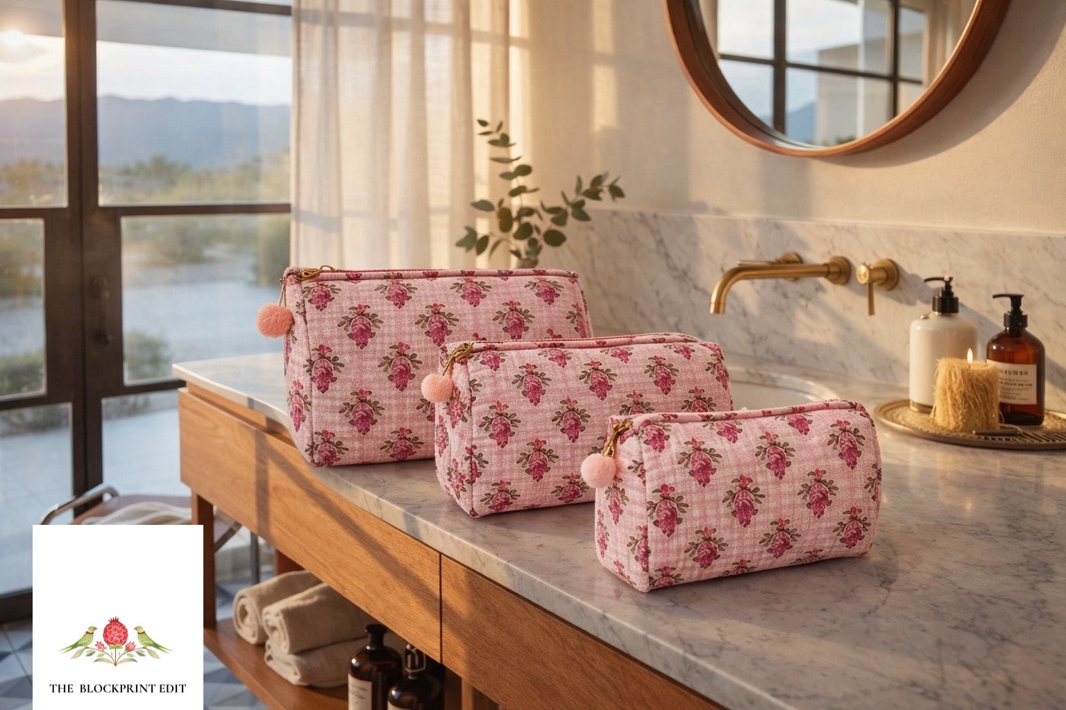 Full Bloom Set of 3 Pouches
