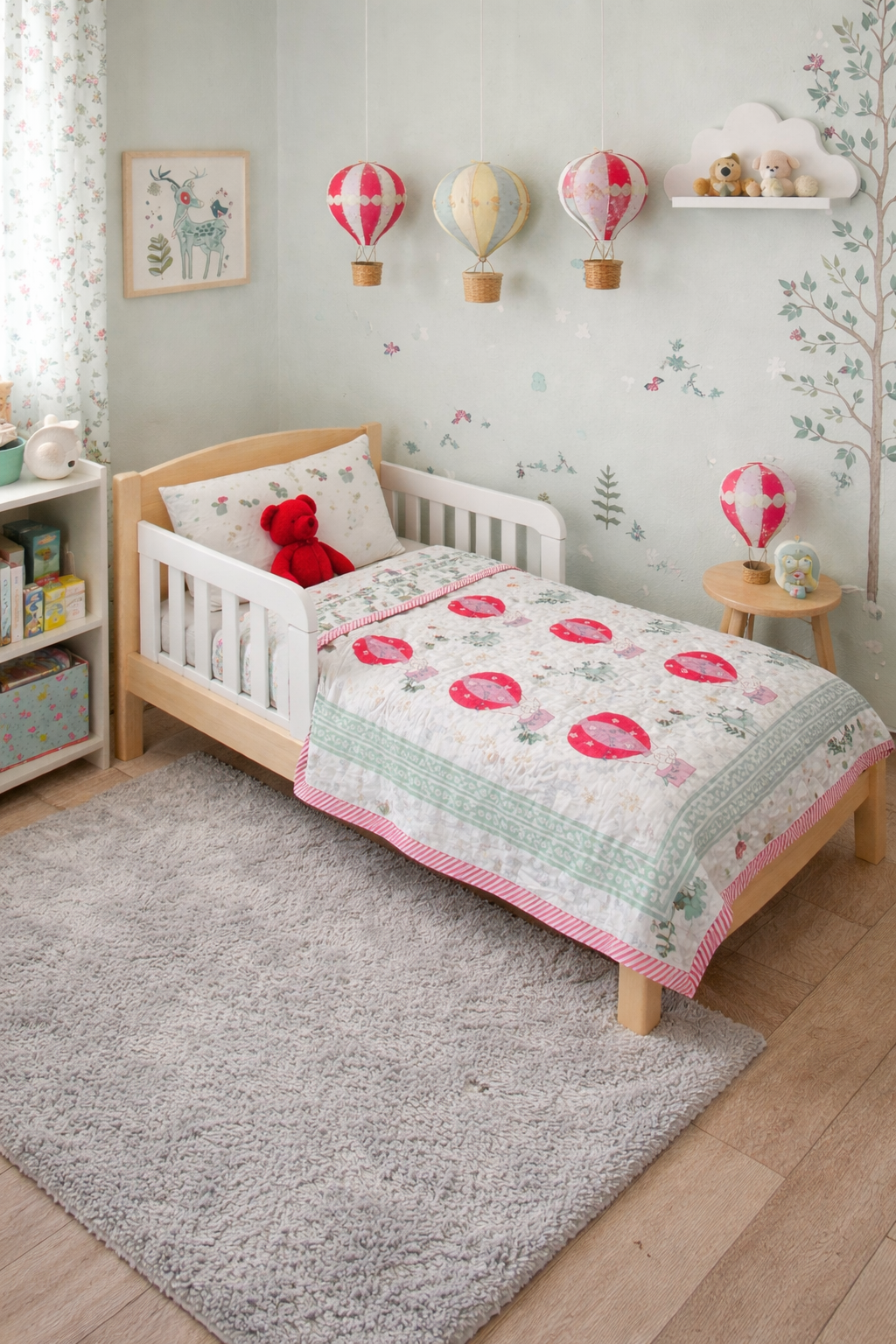 Hot Air Balloon Reversible Toddler Quilt