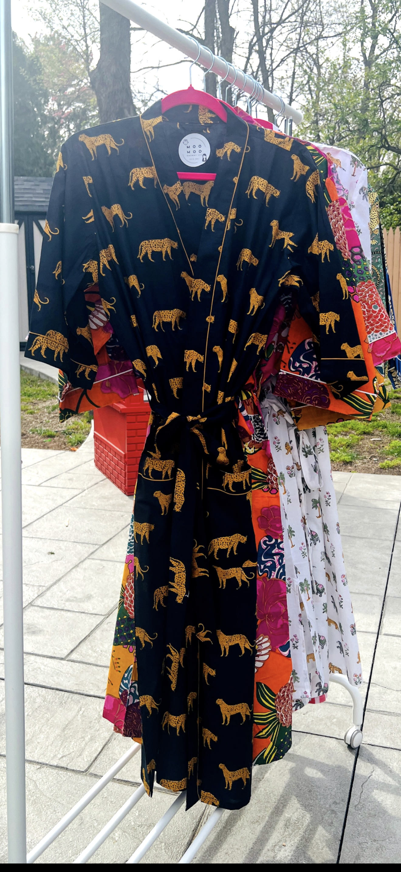 Midnight Leopard Cotton Kimono