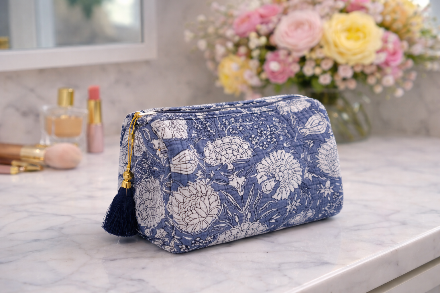 Blue Floral Pouches