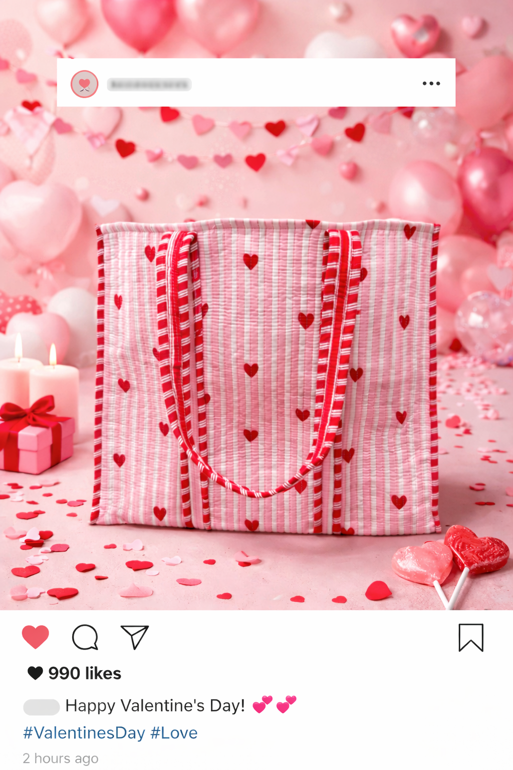 Heartprint Cute Tote Bag