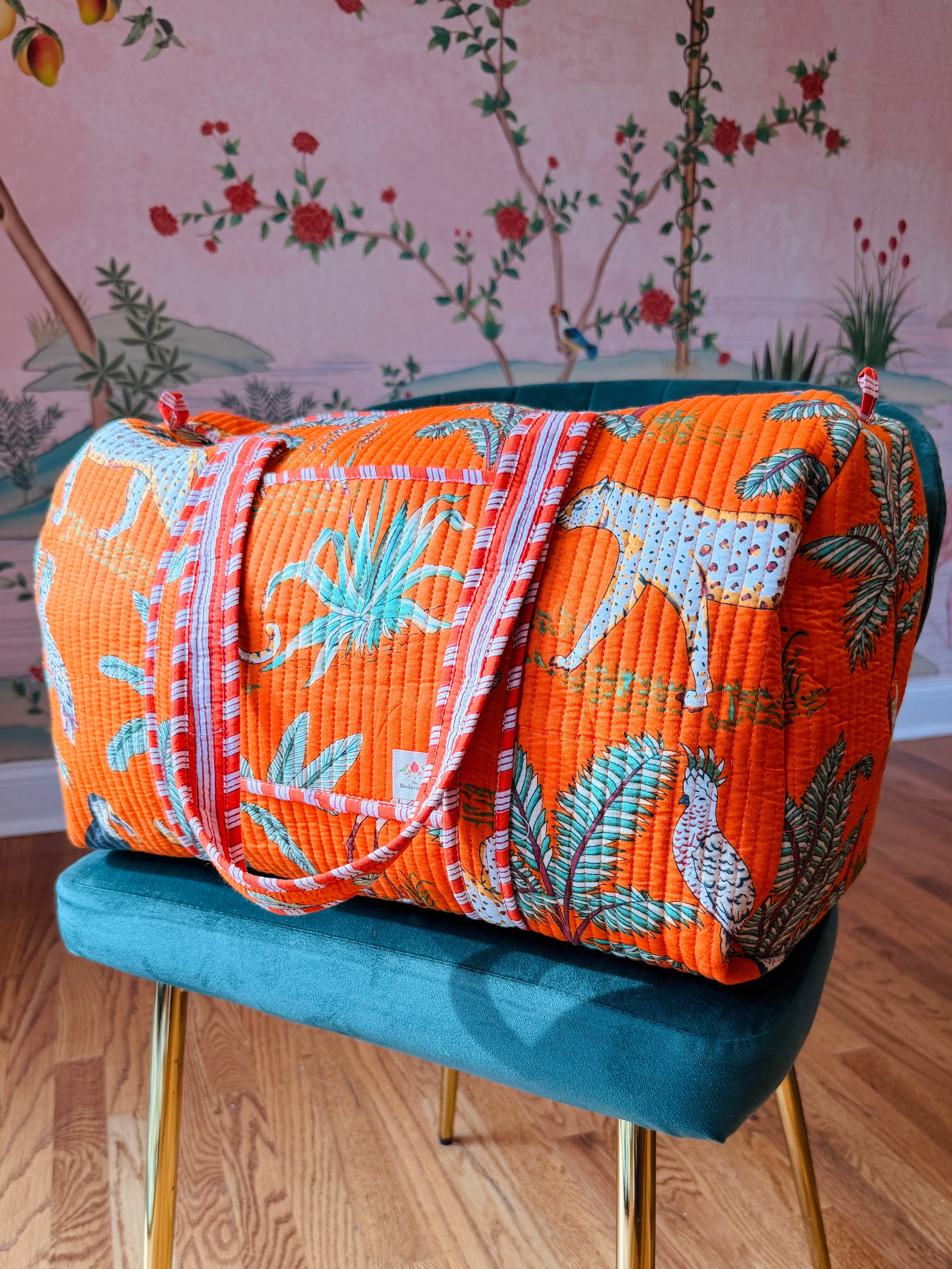 Orange Jungle Weekender Bag