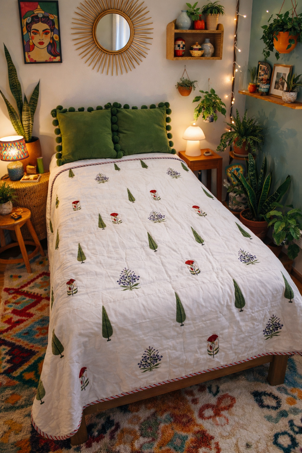Mughal Print Reversible Summer Blanket - Dohar