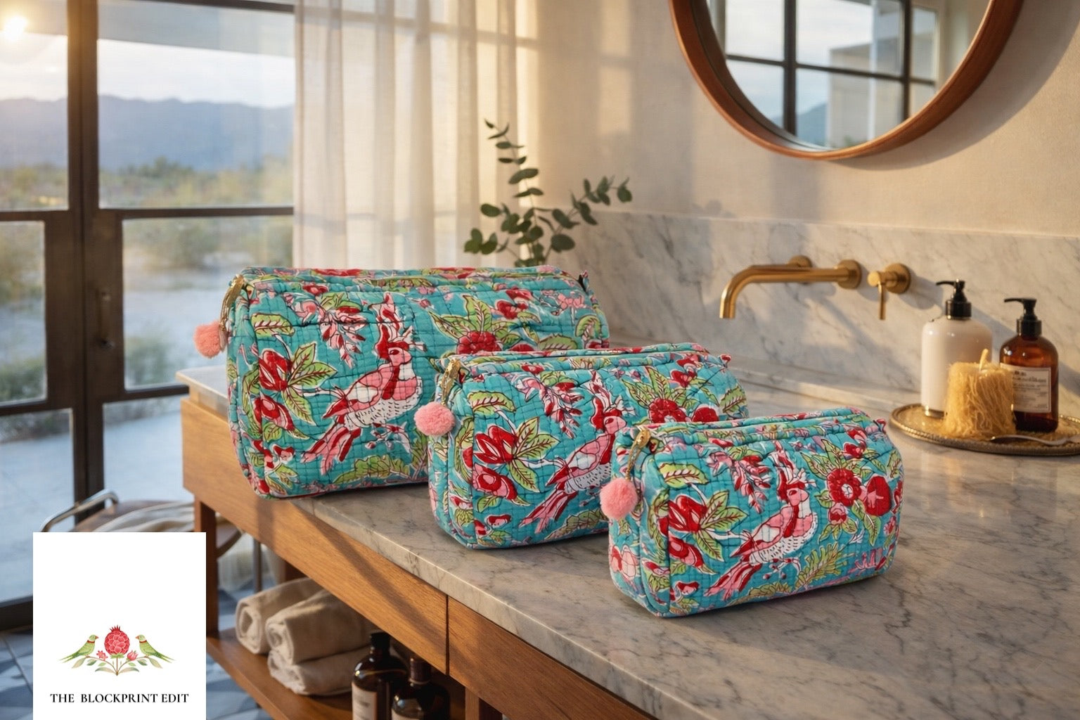 Morning Garden Cosmetic Bags