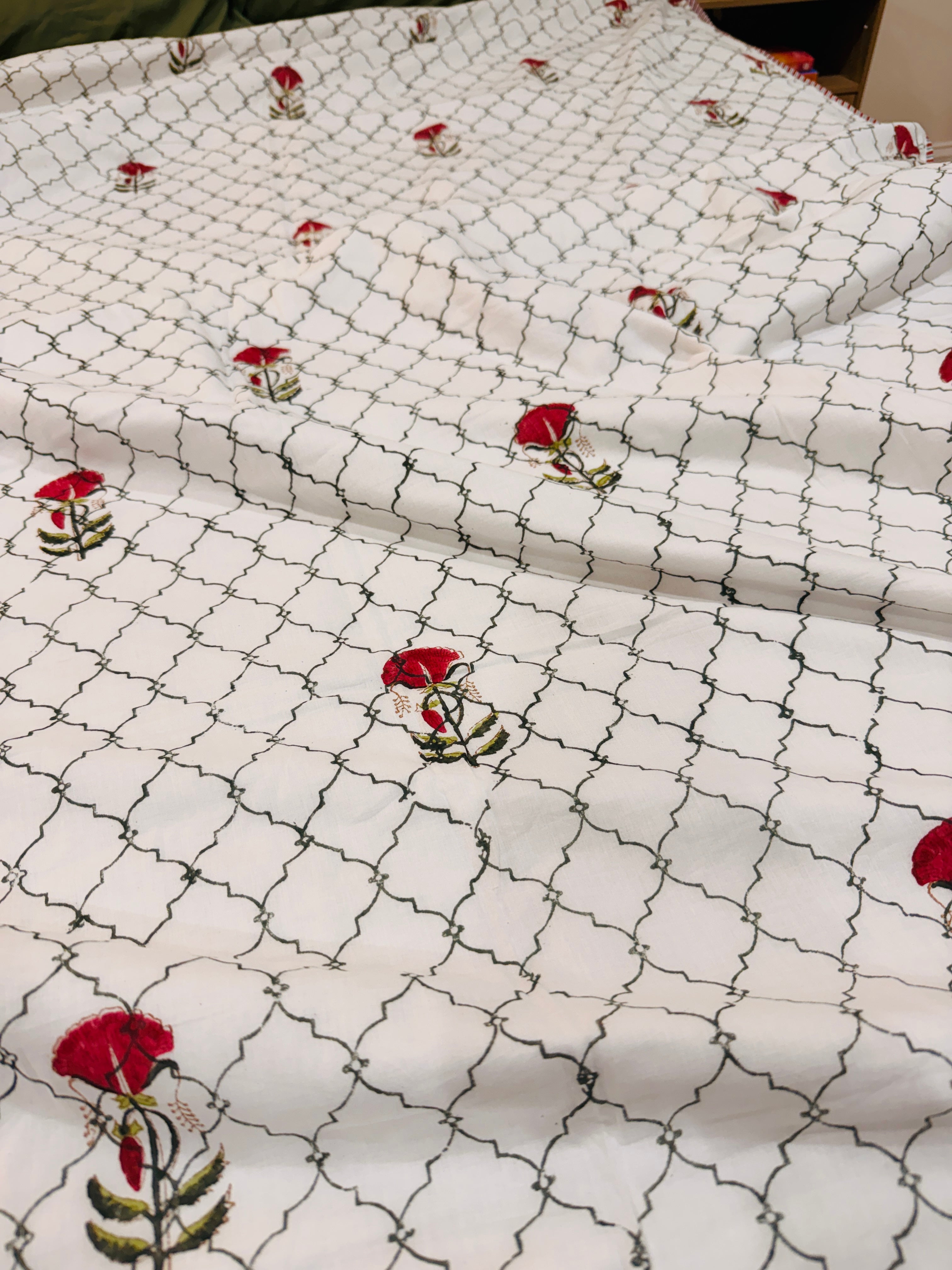 Mughal Print Reversible Summer Blanket - Dohar