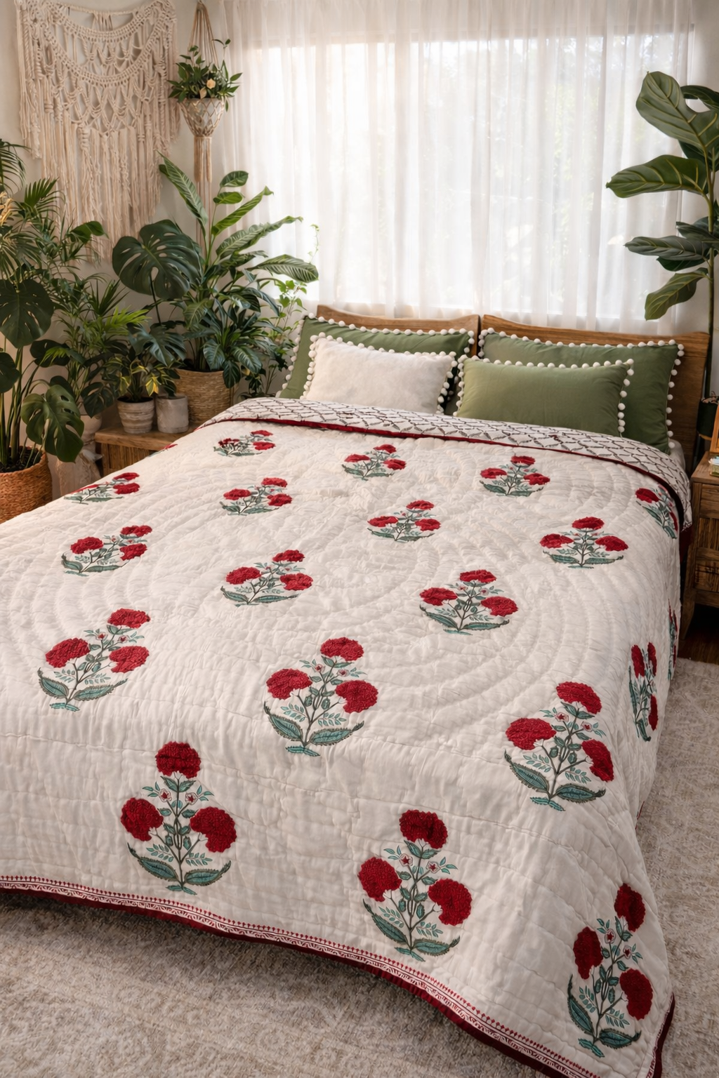 Red Poppy Reversible - Queen Quilt