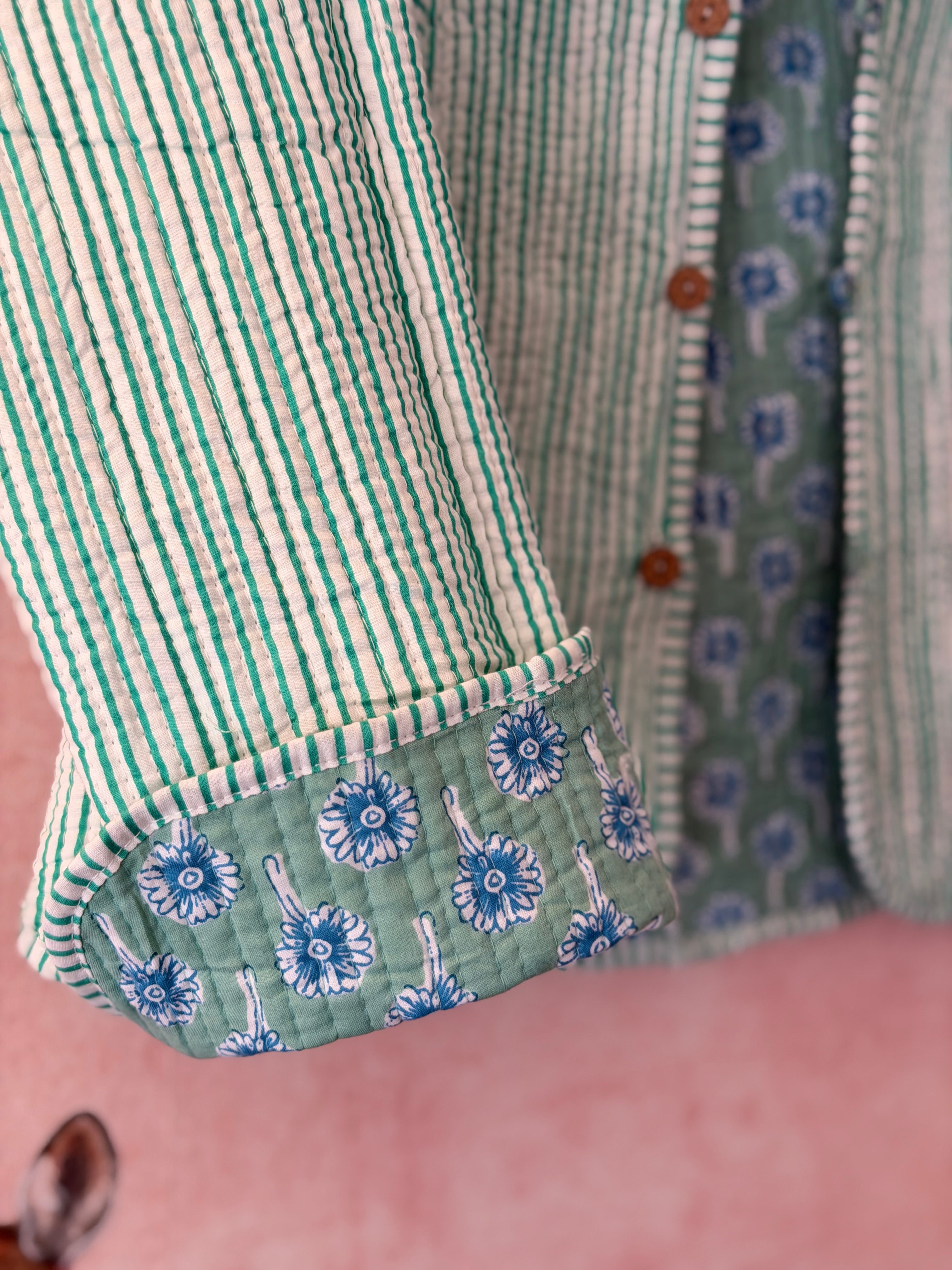 Pastel Buds Quilted Reversible Jacket