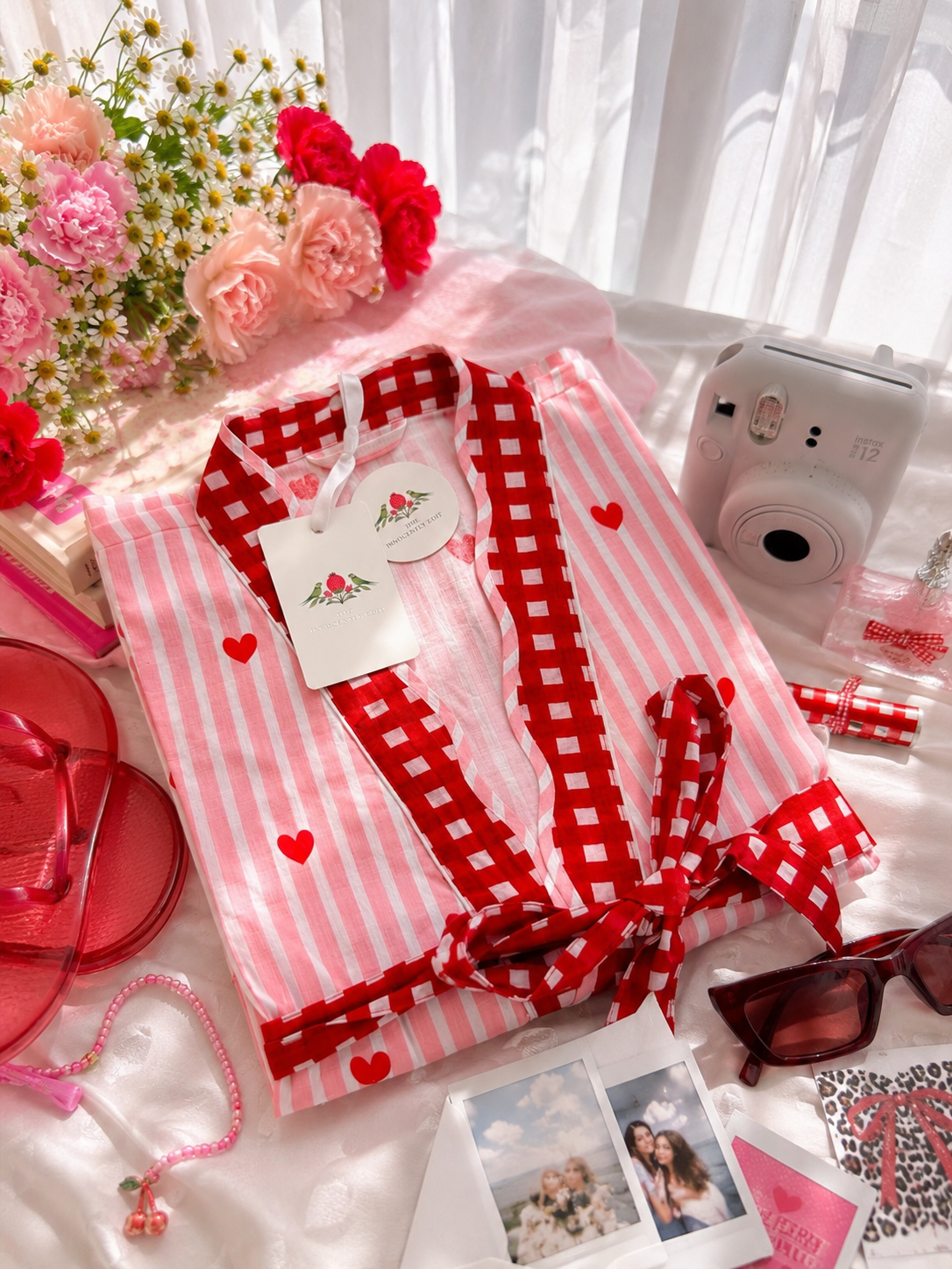 Cute Heart Kimono - Pink
