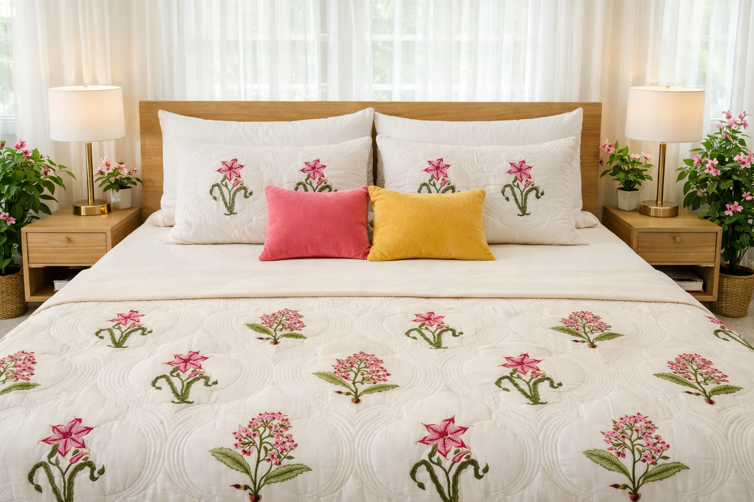 Blush Meadow Luxury - King Bedspread