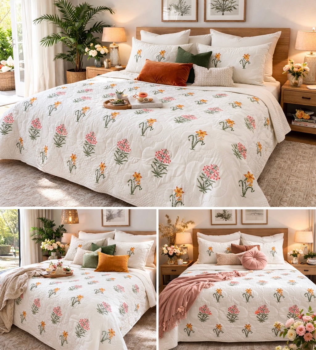 Wildflower Whisper Luxury King Bedspread