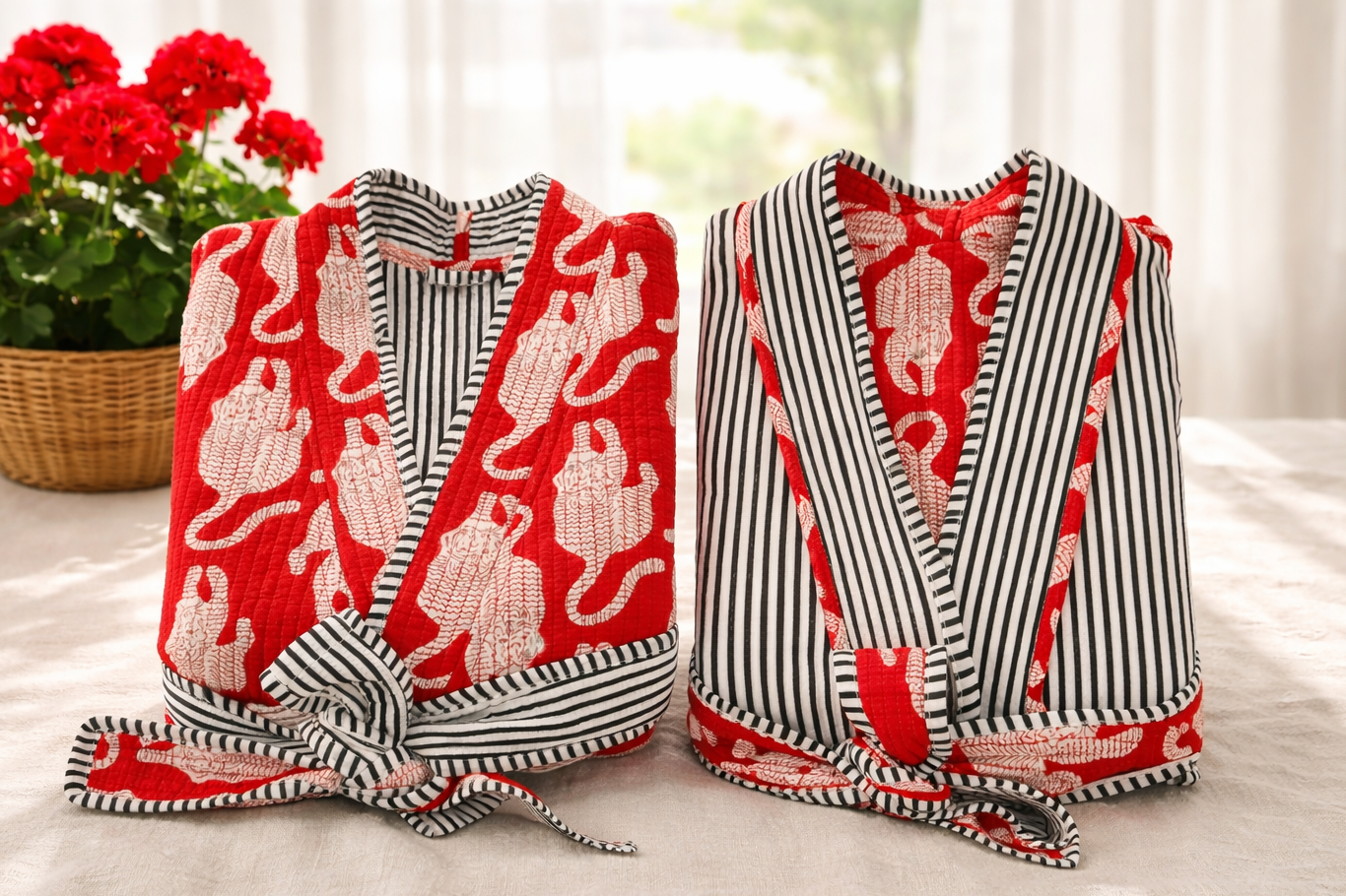 Baagh Reversible Quilted Housecoat
