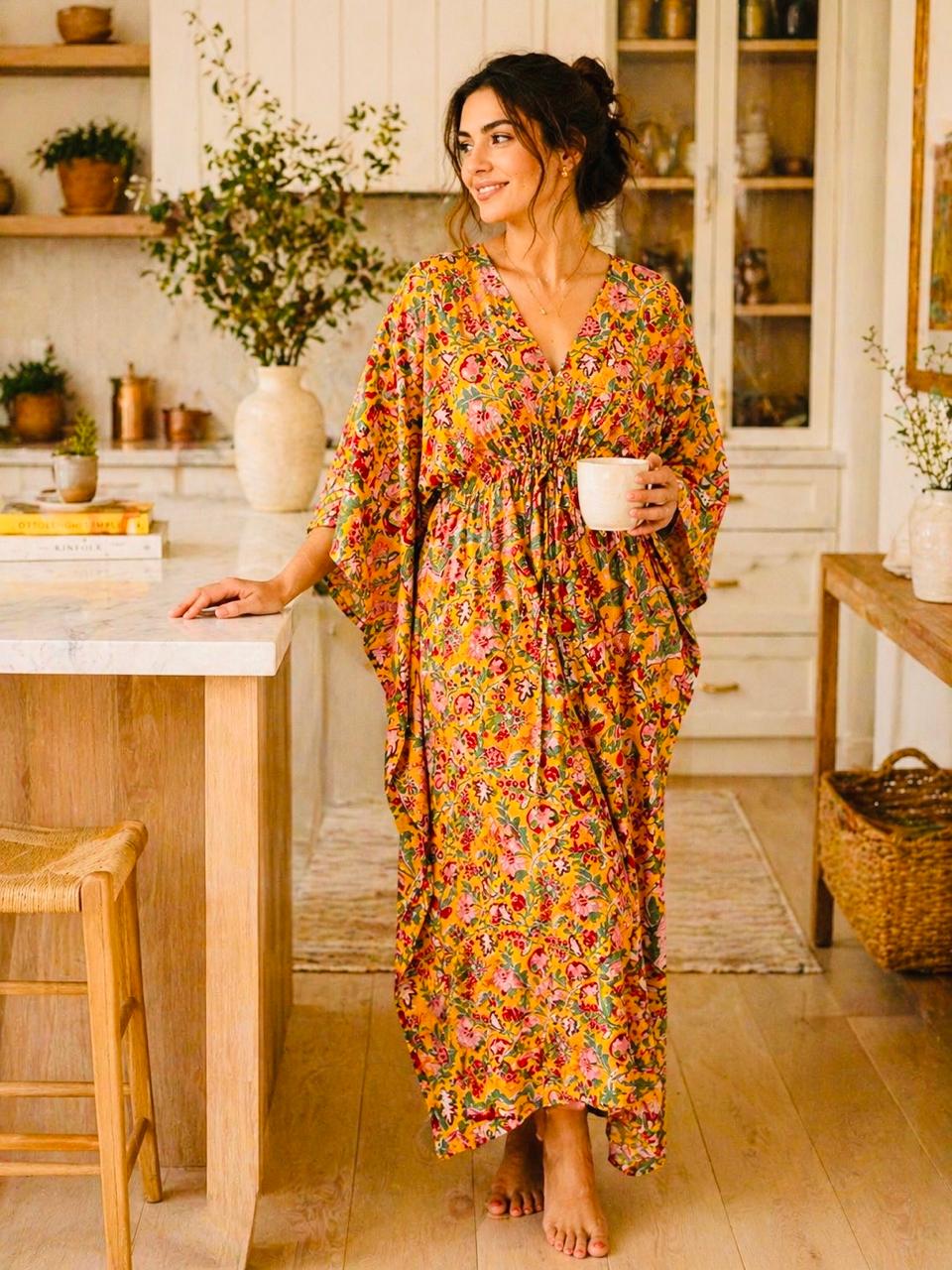 Amber Wildflower Kaftan