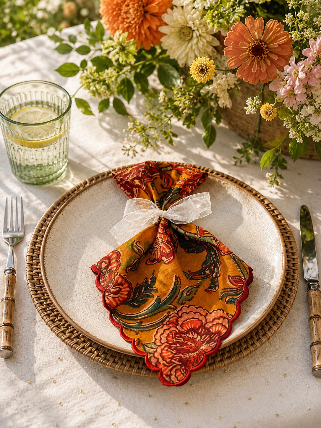 Autumn Dahlia Napkin Set of 6