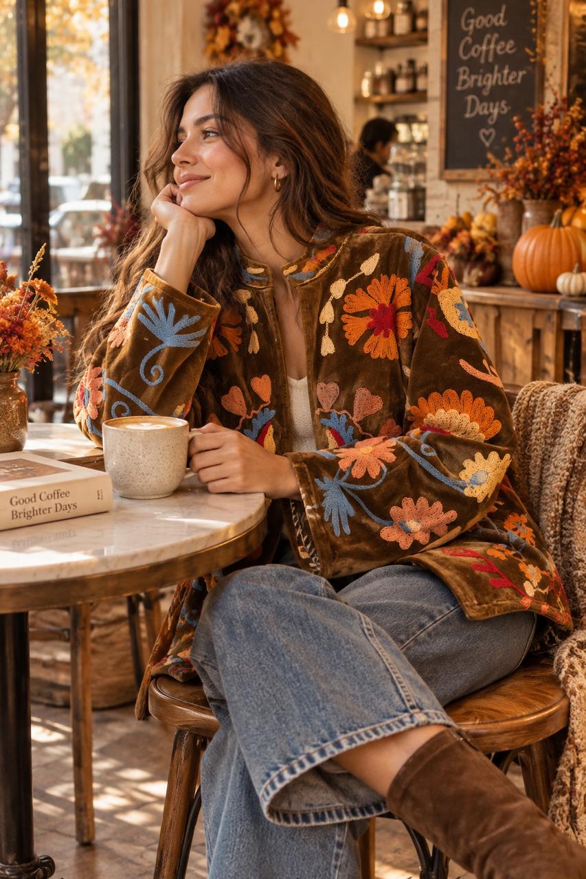 Autumn Folk Embroidered Jacket
