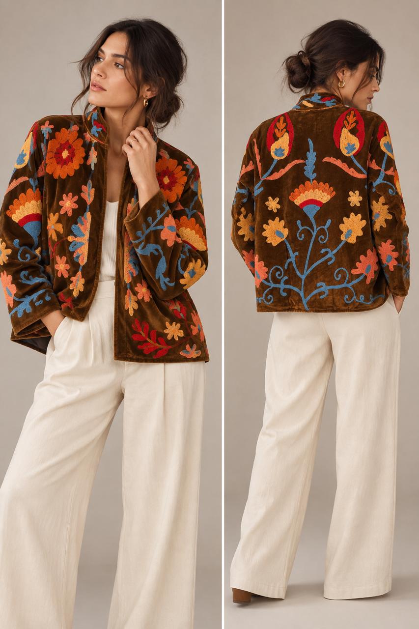 Autumn Folk Embroidered Jacket