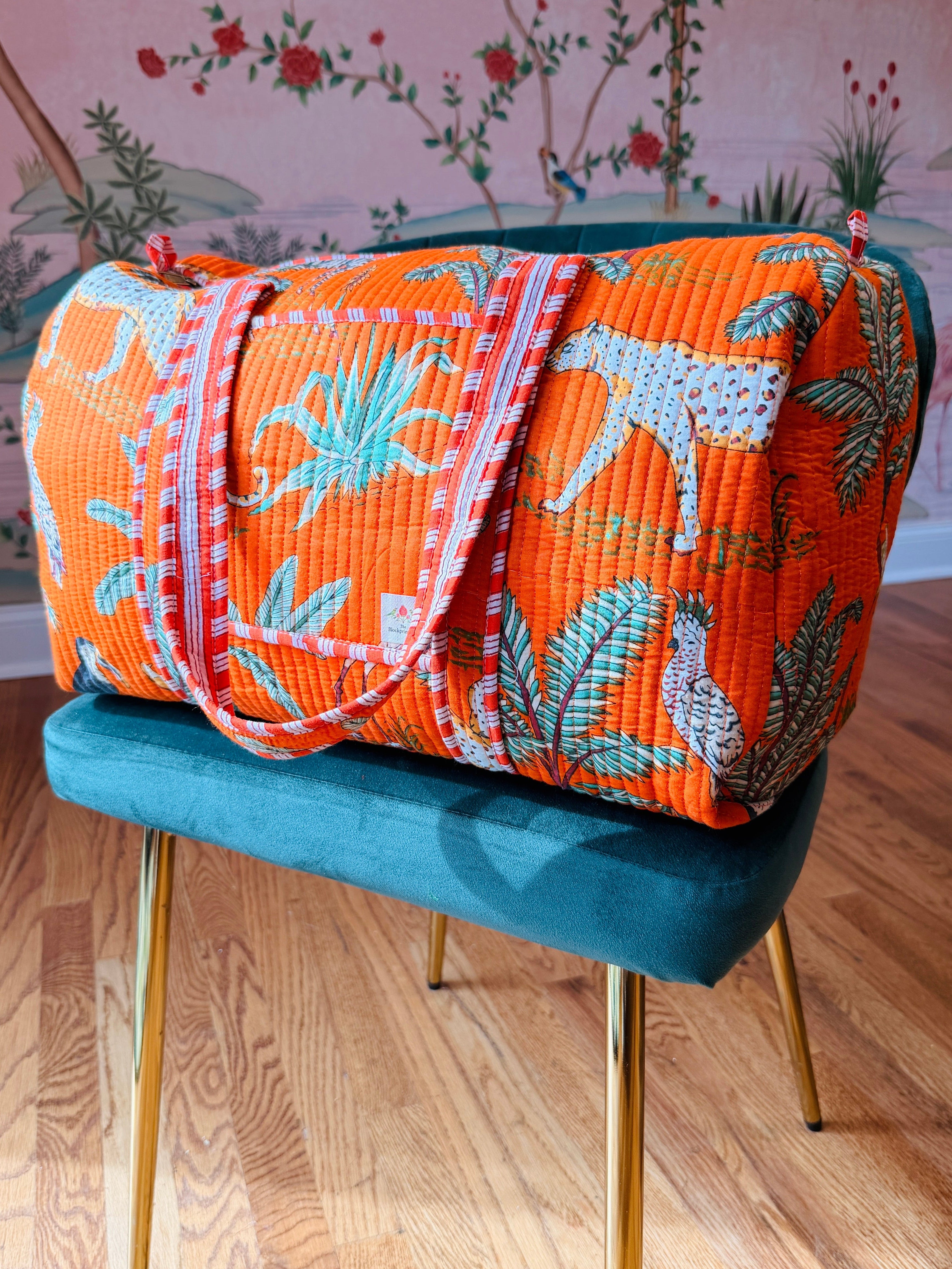 Orange Jungle Weekender Bag