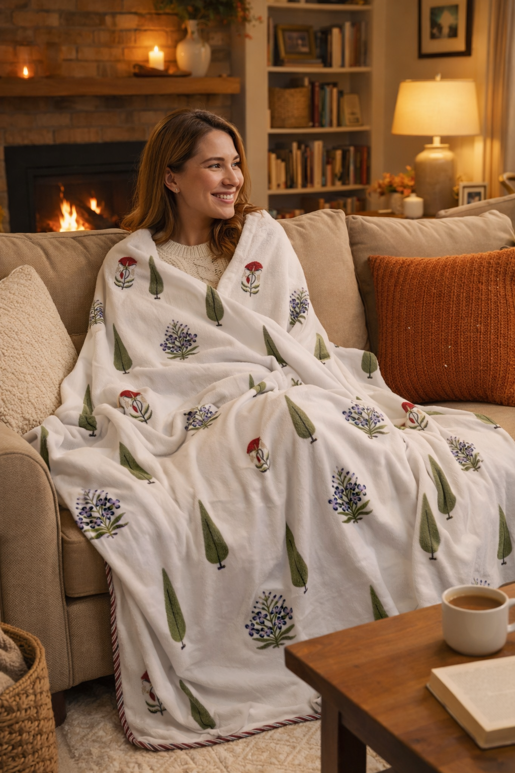 Mughal Print Reversible Summer Blanket - Dohar