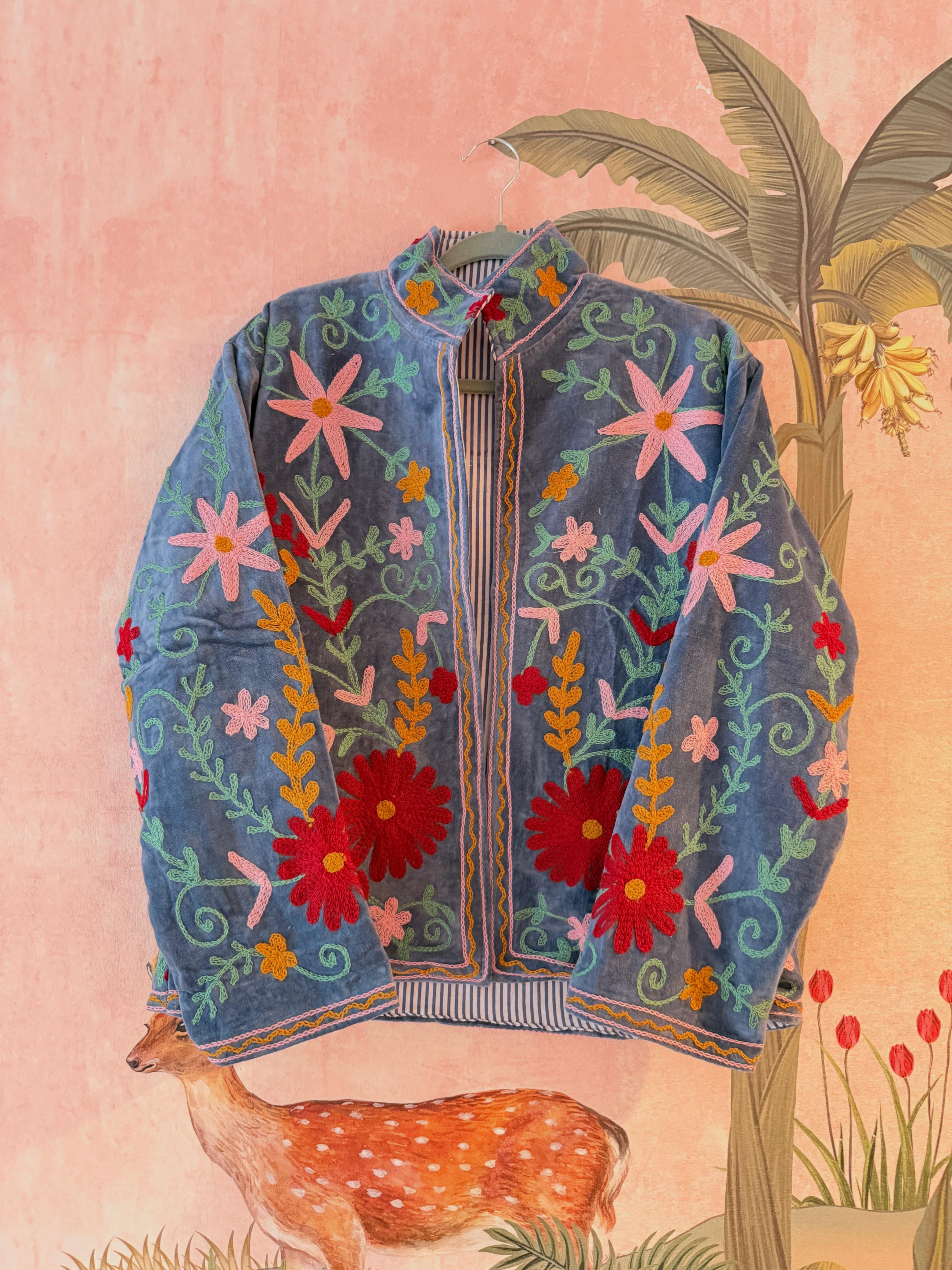 Blue Garden Embroidered Jacket