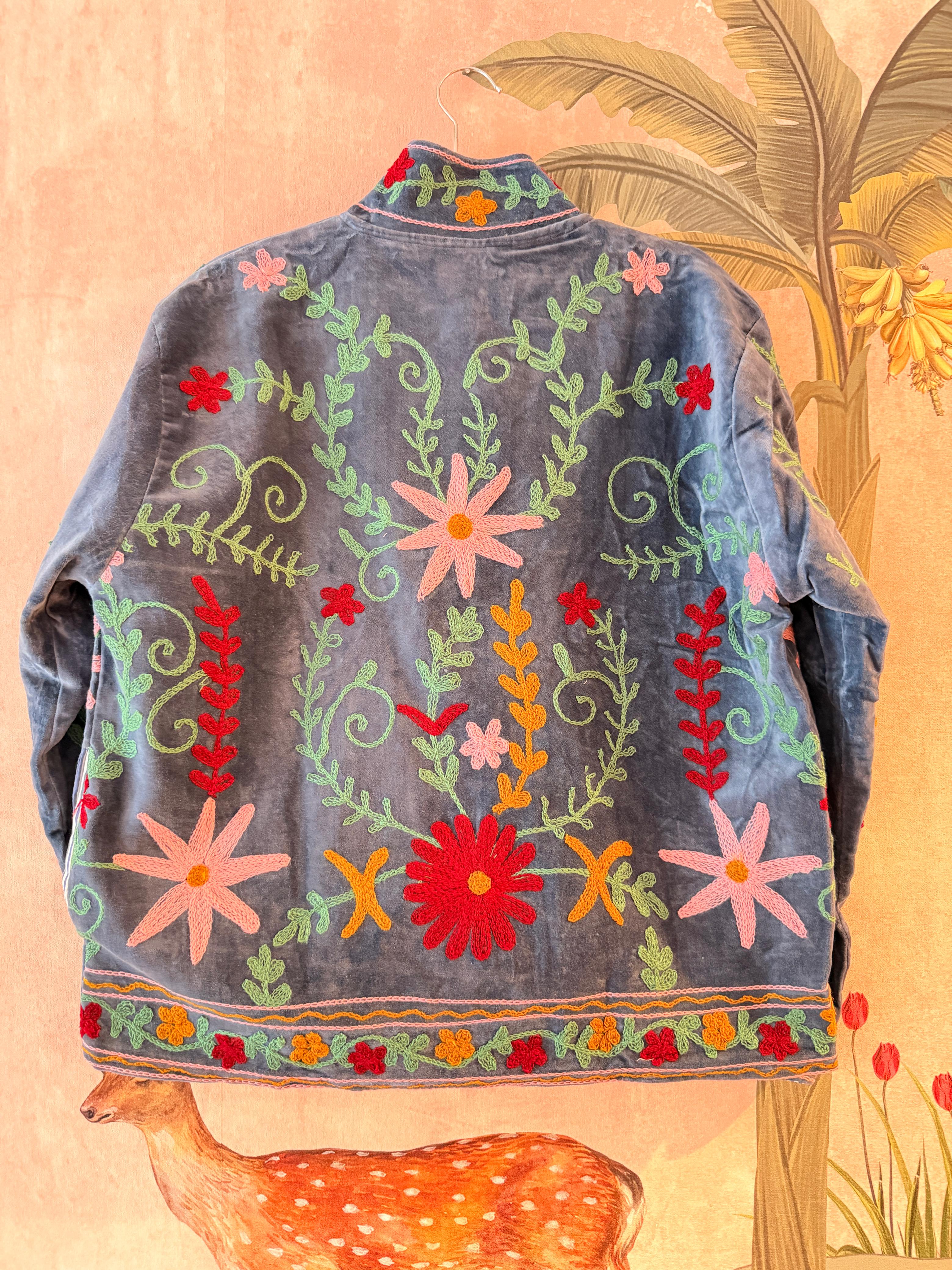 Blue Garden Embroidered Jacket