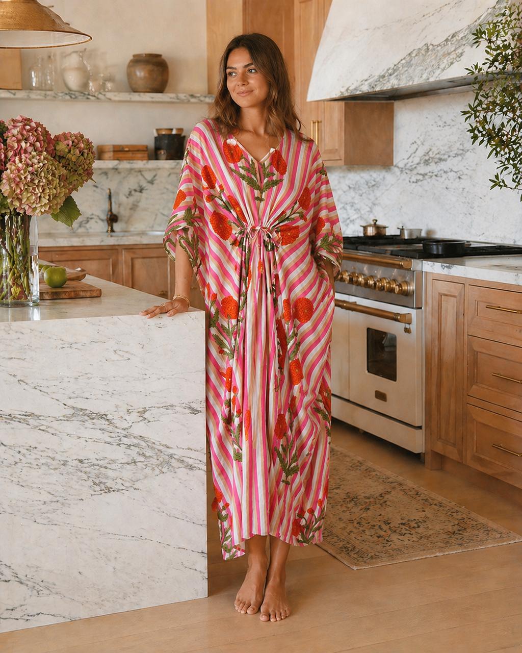 Blush Poppy Kaftan