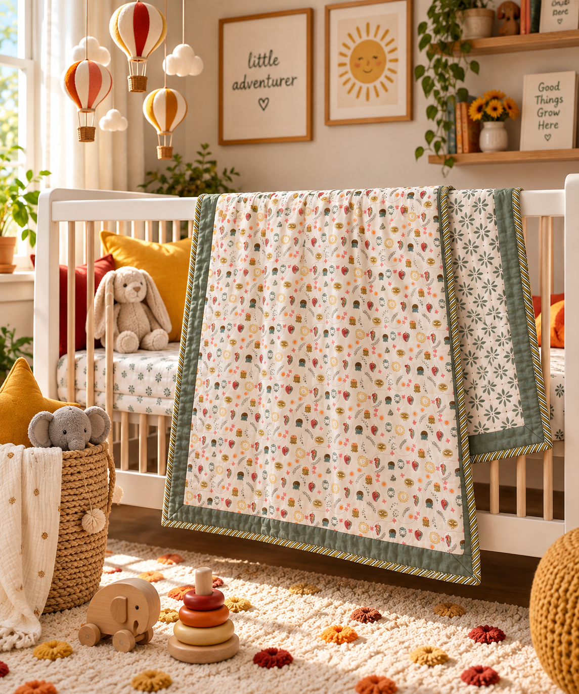 Tiny Jungle Toddler Quilt