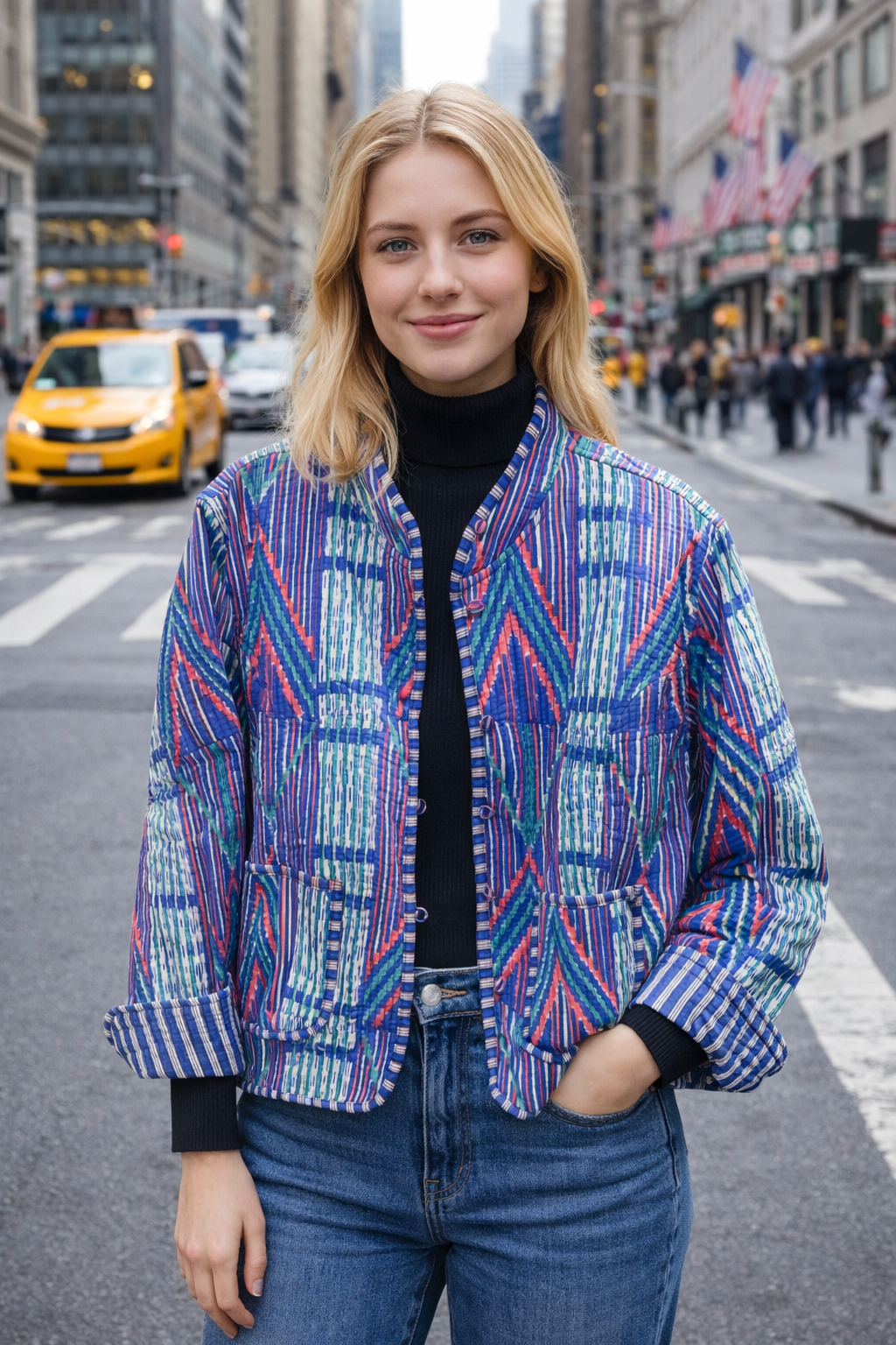 Indigo Bloom Reversible Jacket