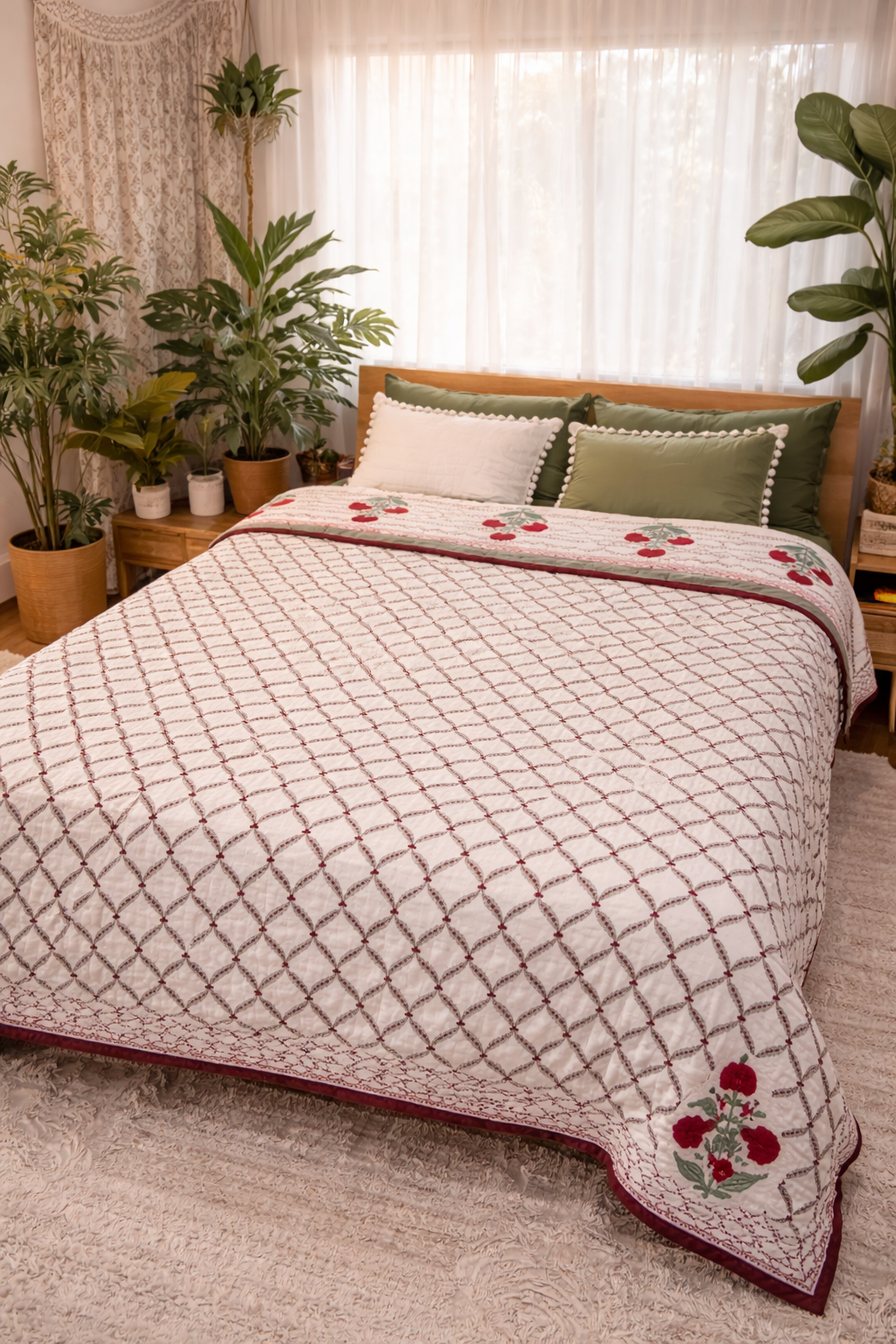 Red Poppy Reversible - Queen Quilt