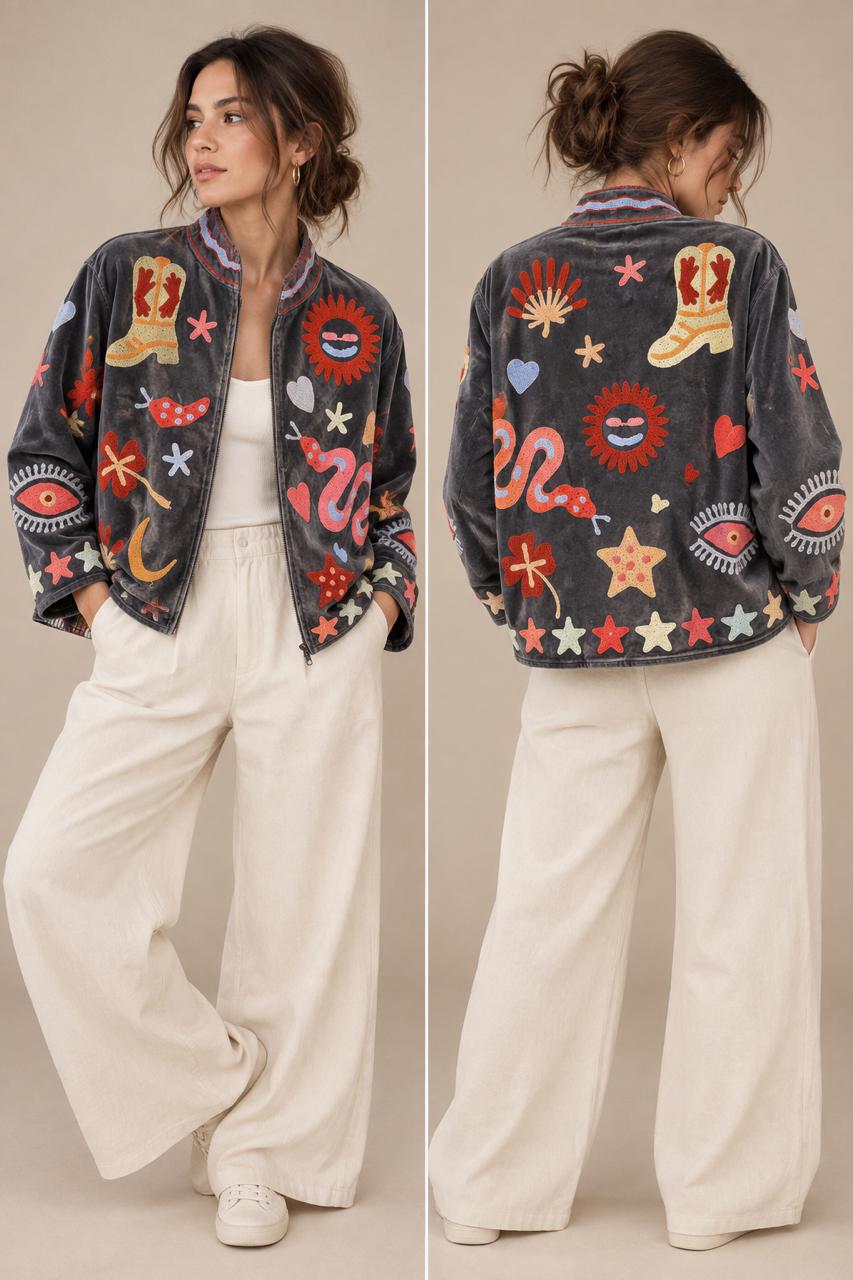Cosmic Folk Embroidered Jacket