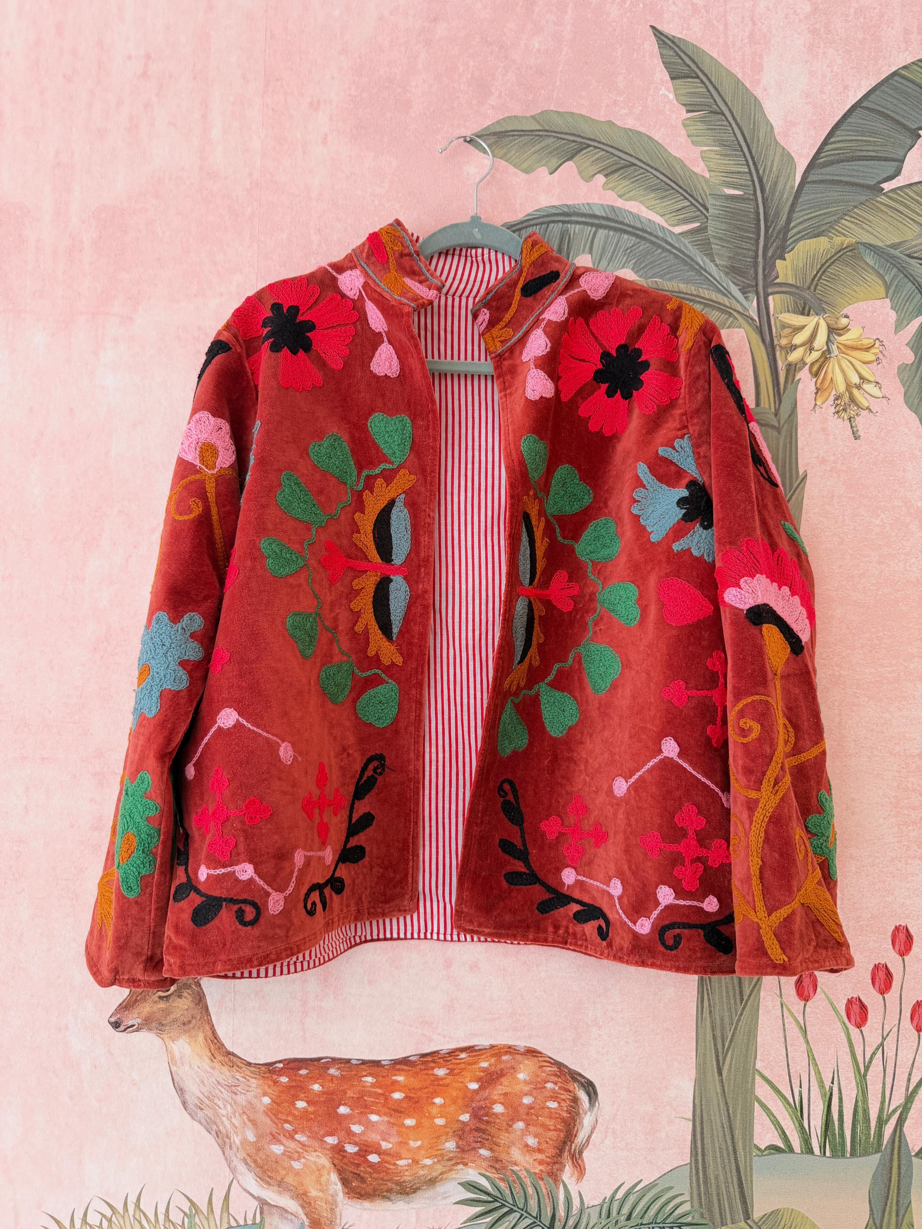 Crimson Garden Embroidered Jacket