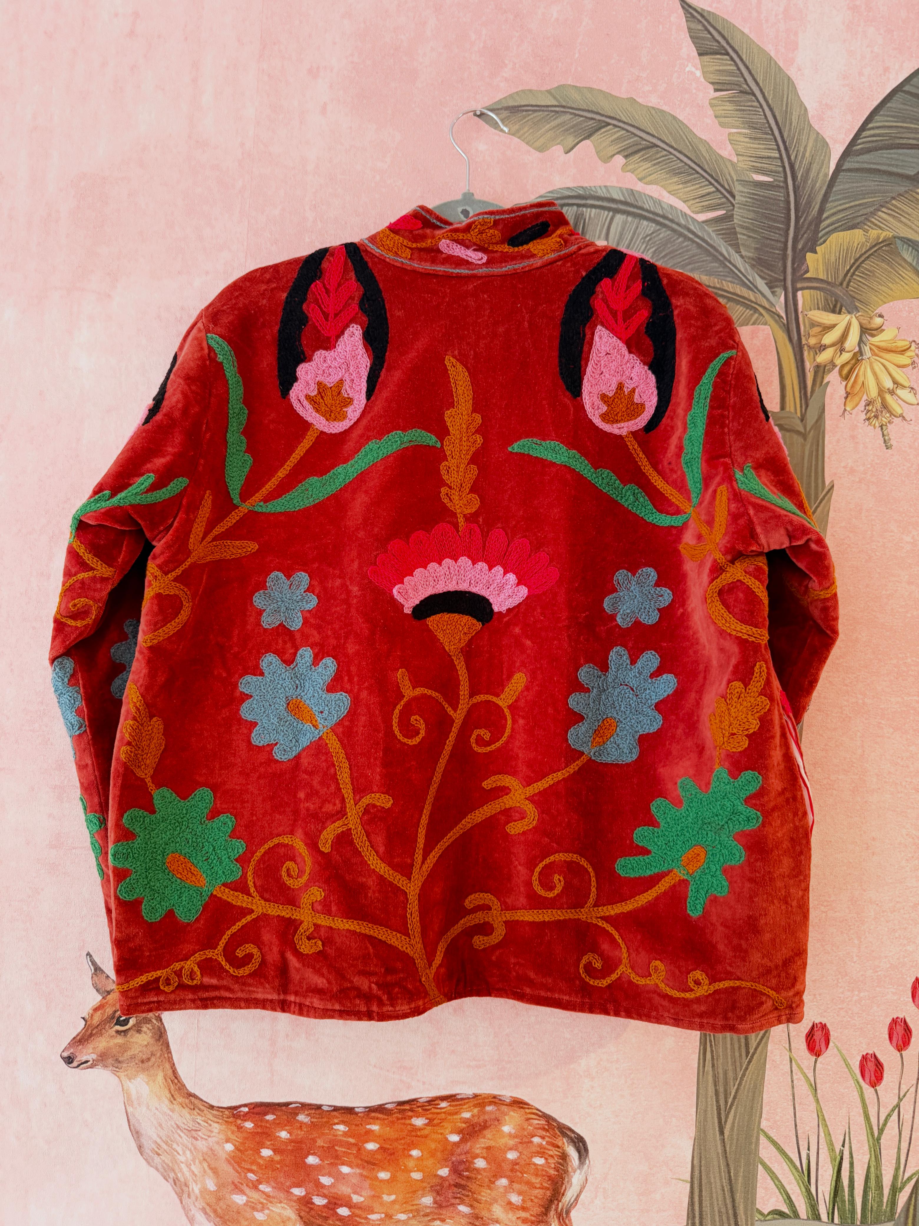 Crimson Garden Embroidered Jacket