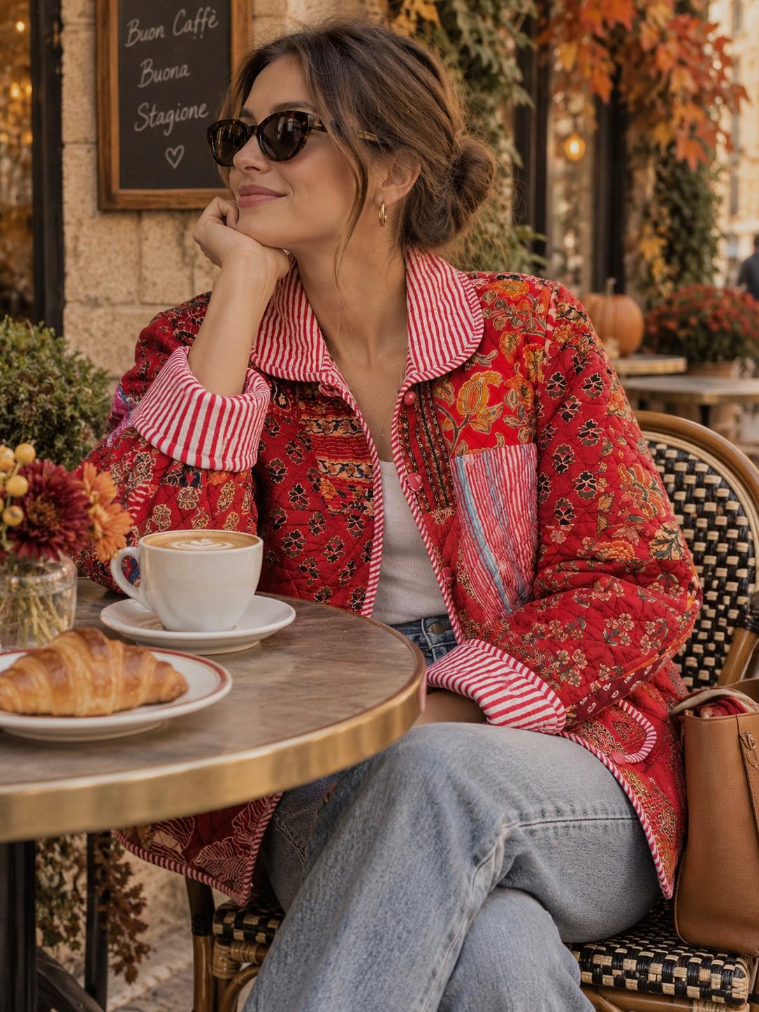 Crimson Patchwork Heritage Jacket