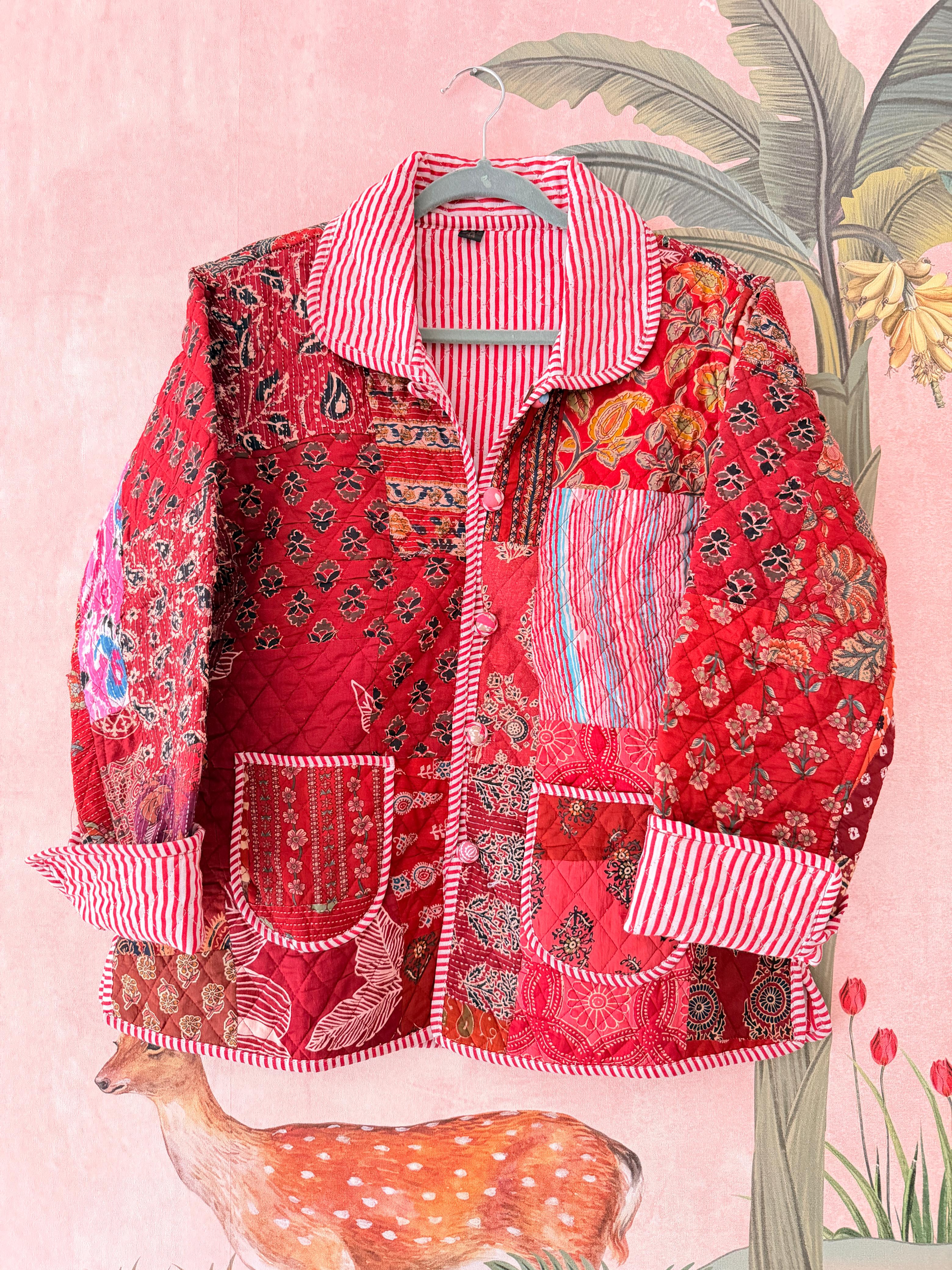 Crimson Patchwork Heritage Jacket