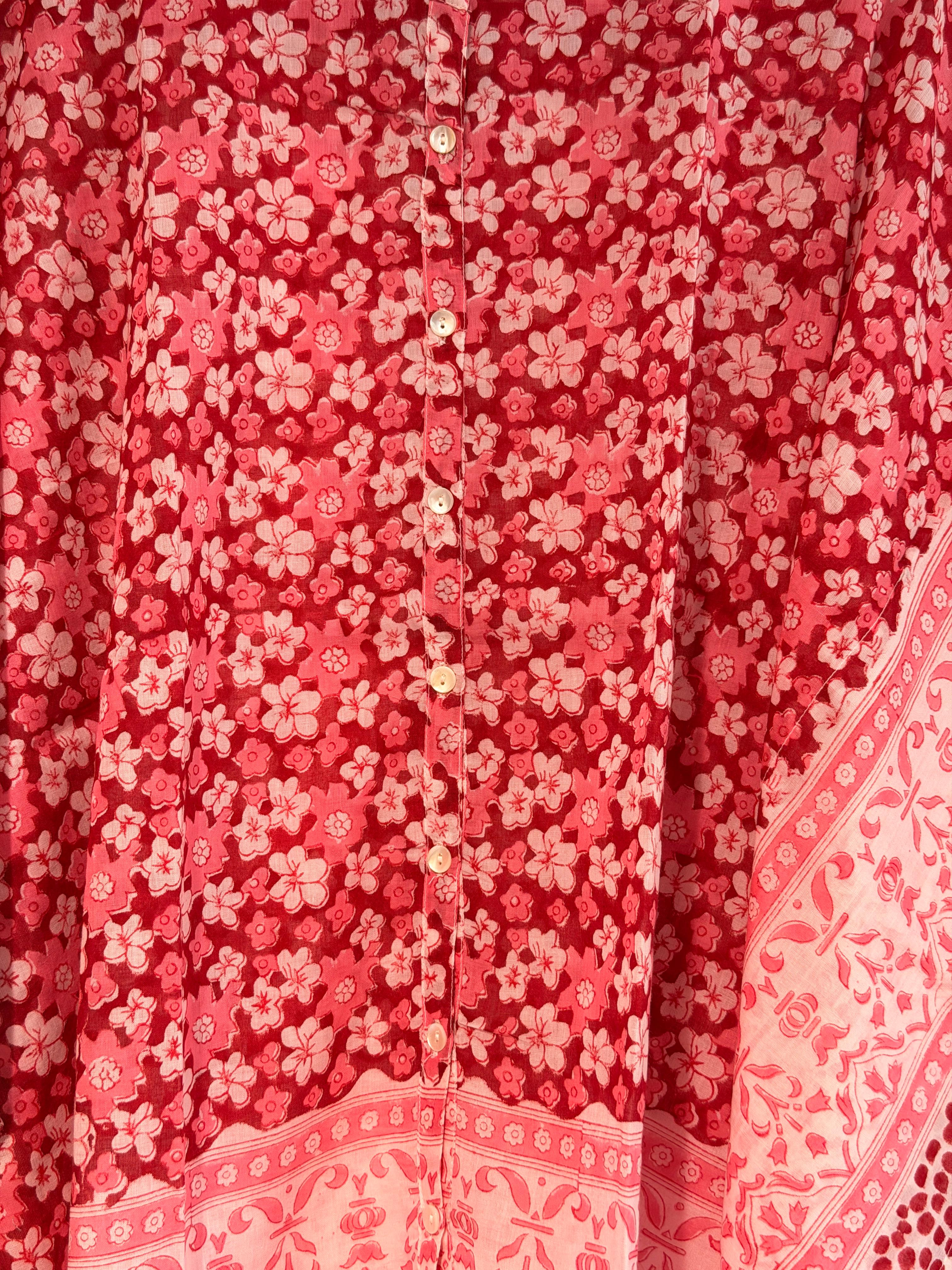 Crimson Garden Kaftaan Shirt