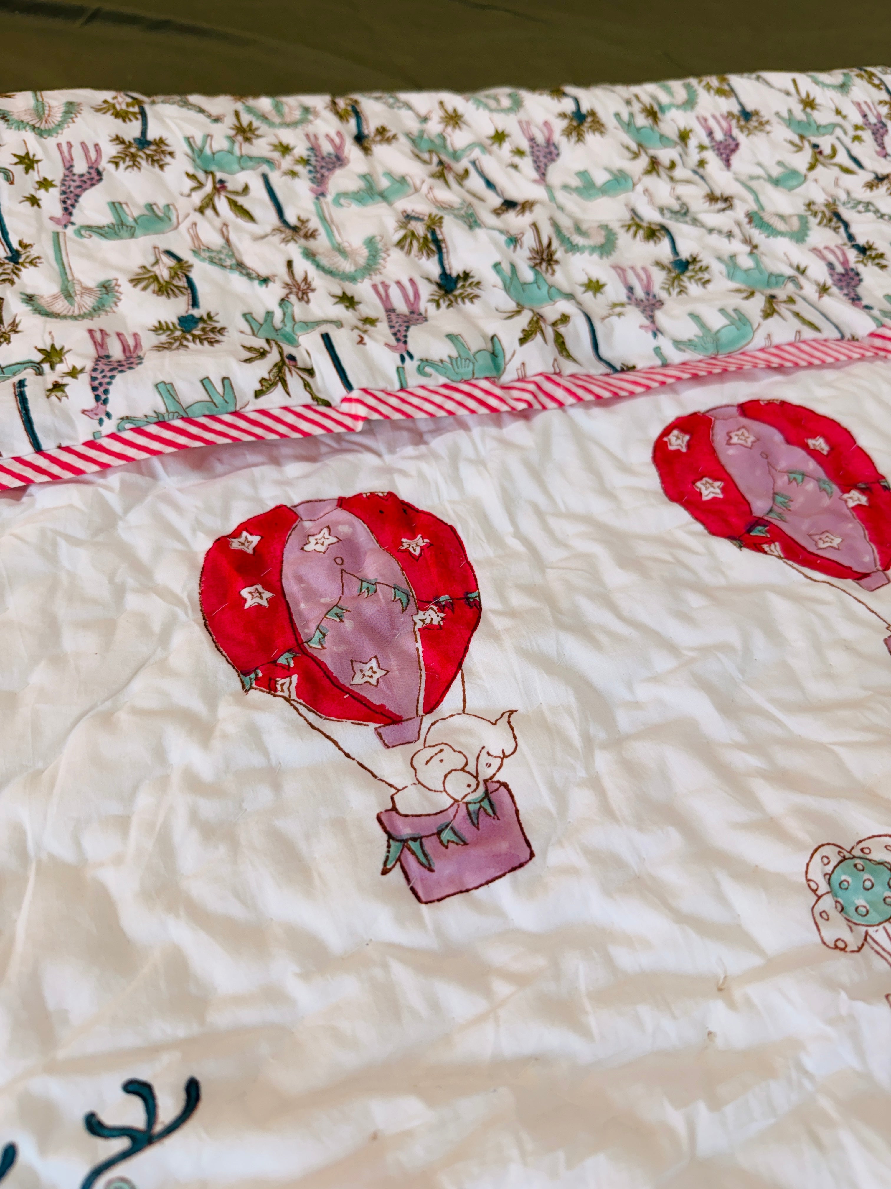 Hot Air Balloon Reversible Toddler Quilt