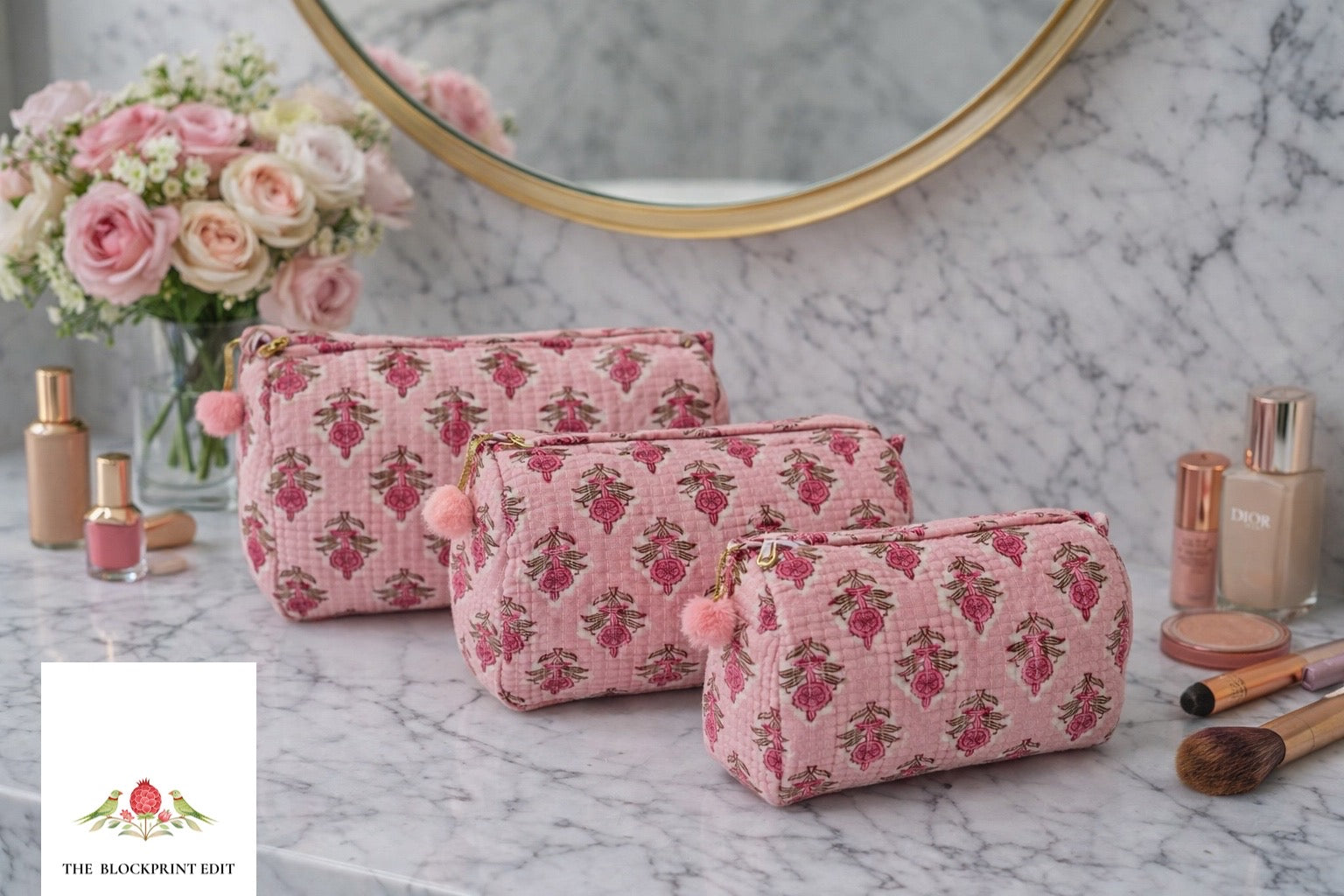 Full Bloom Set of 3 Pouches