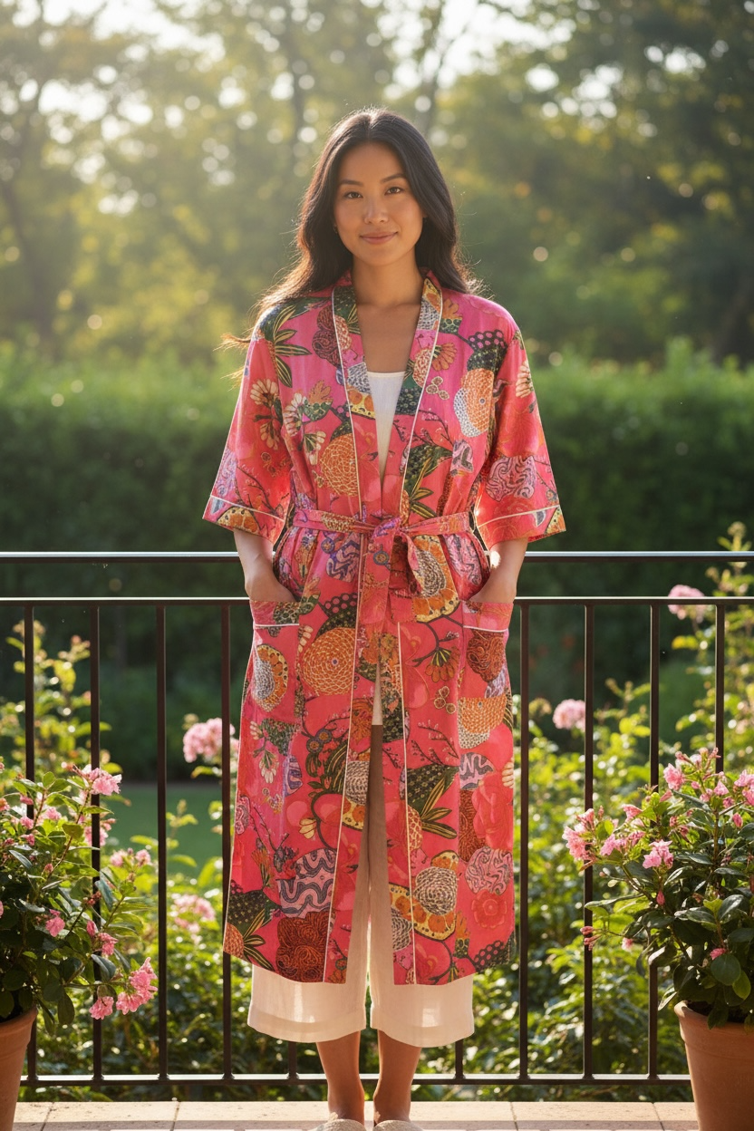 Pink Paradise Cotton Kimono 🌸🌺