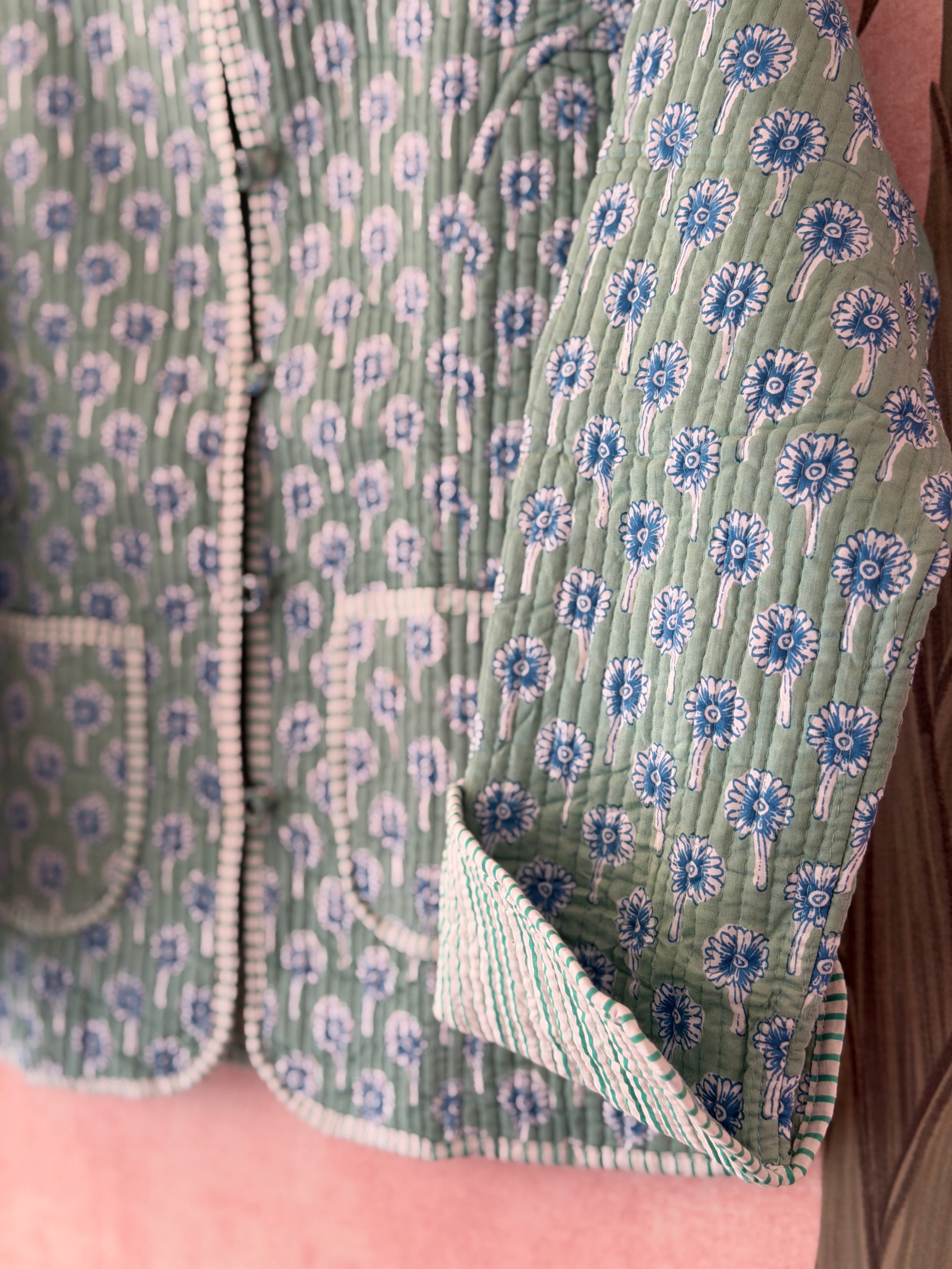 Pastel Buds Quilted Reversible Jacket