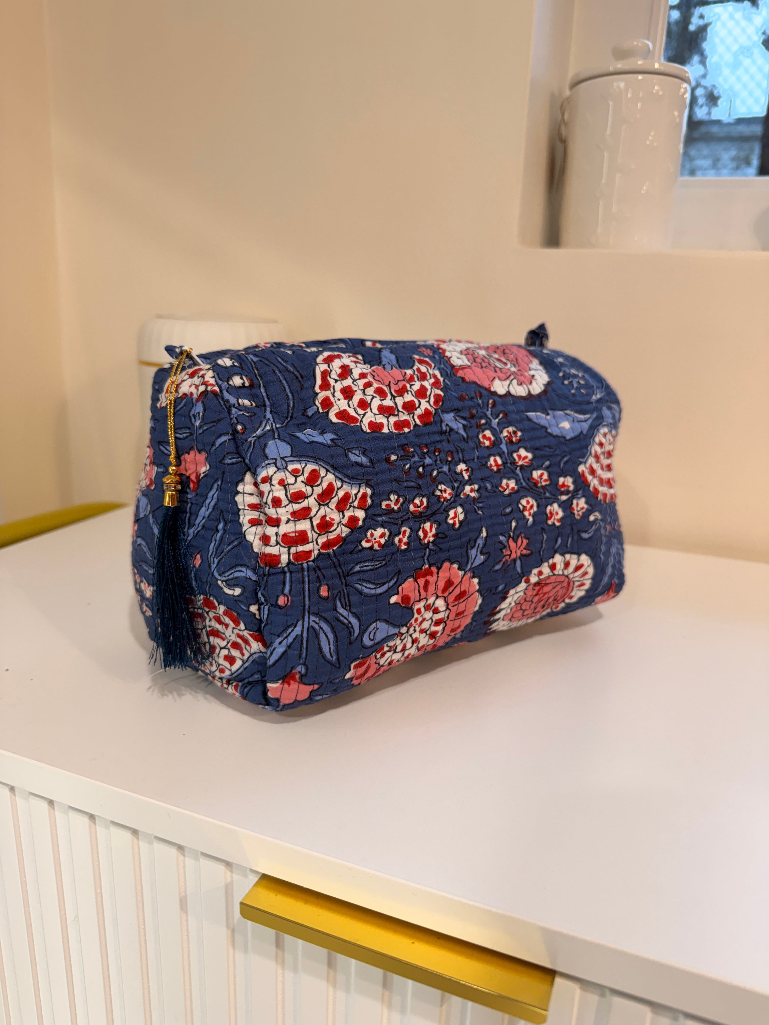 Blue Blossom Set of Vanity Pouches