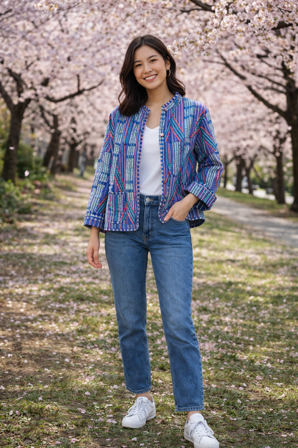 Indigo Bloom Reversible Jacket