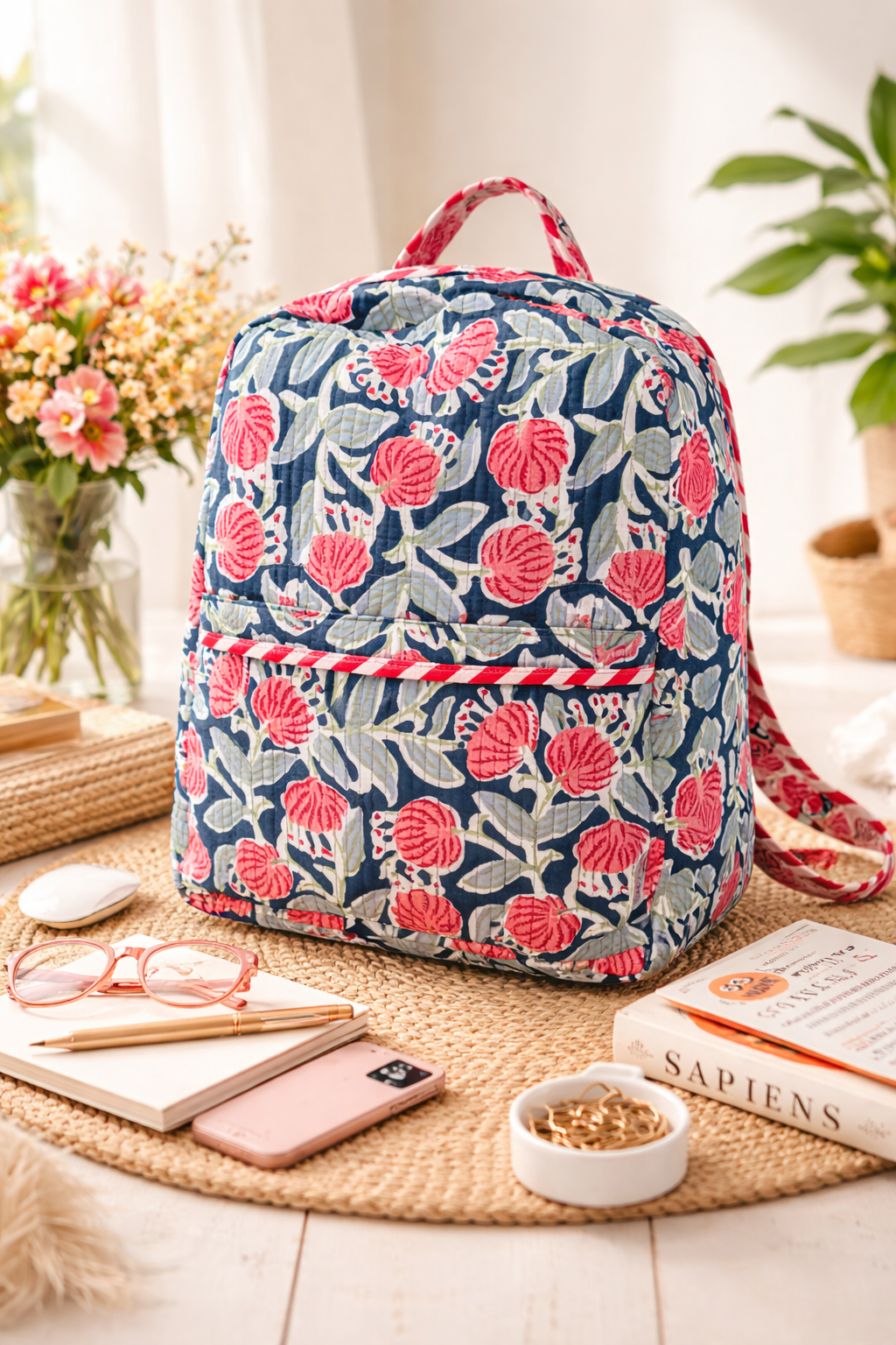 Floral Handmade Backpack