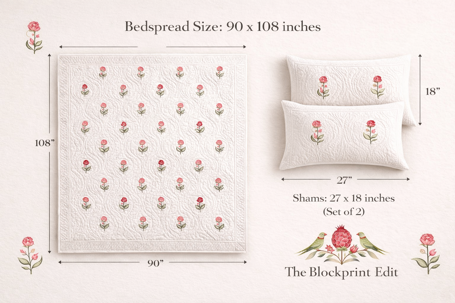 Botanical Grace - Queen Bedspread