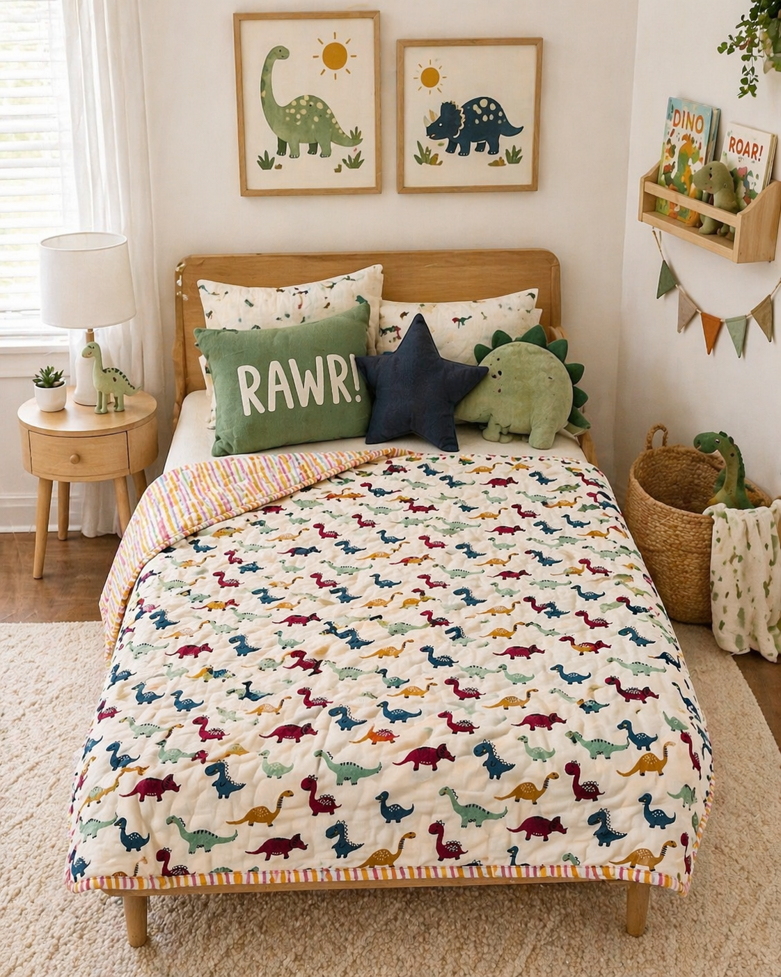 Dinosaur Lover Toddler Reversible Quilt