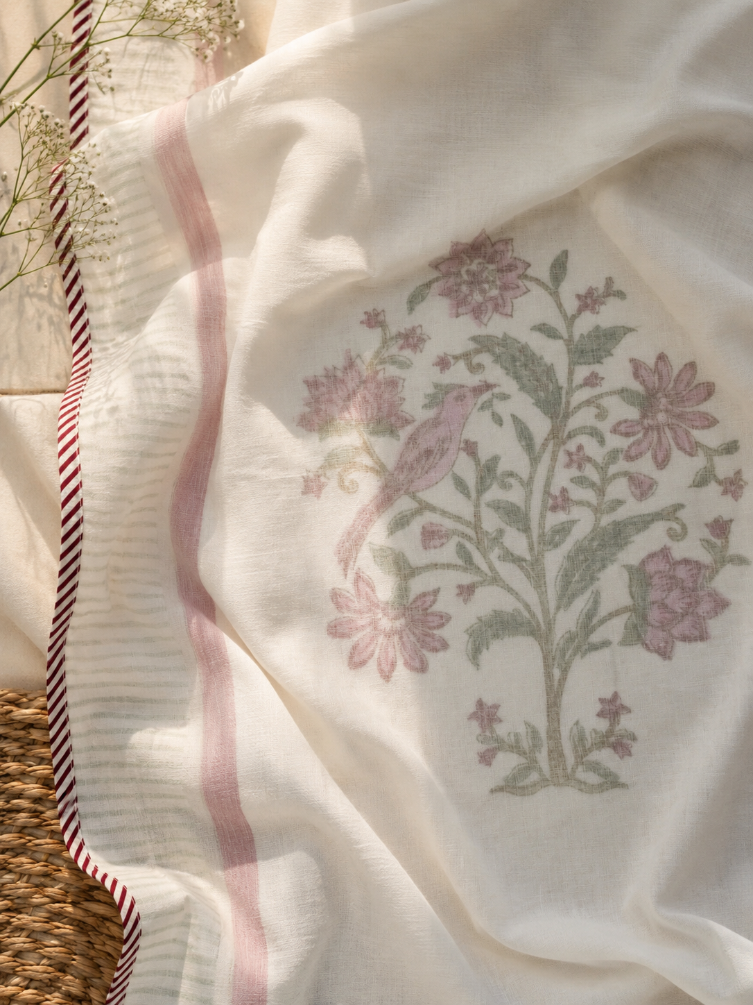 3 Layer Hand Block Printed Summer Blanket - Dohar
