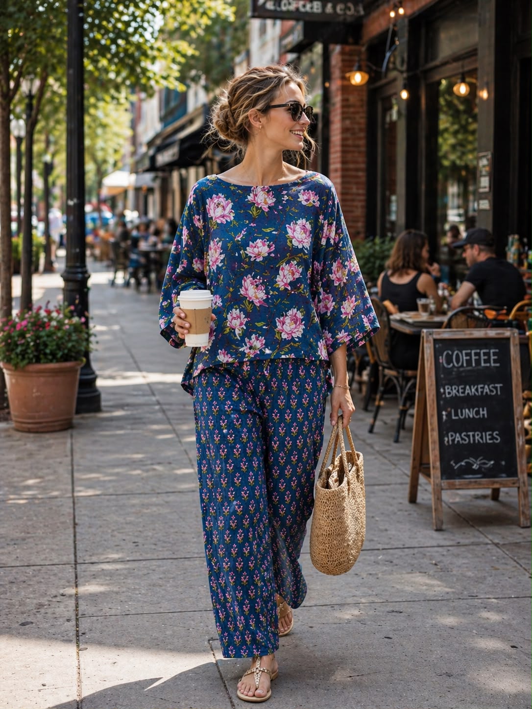 Midnight Blossom Printed Co-ord Set