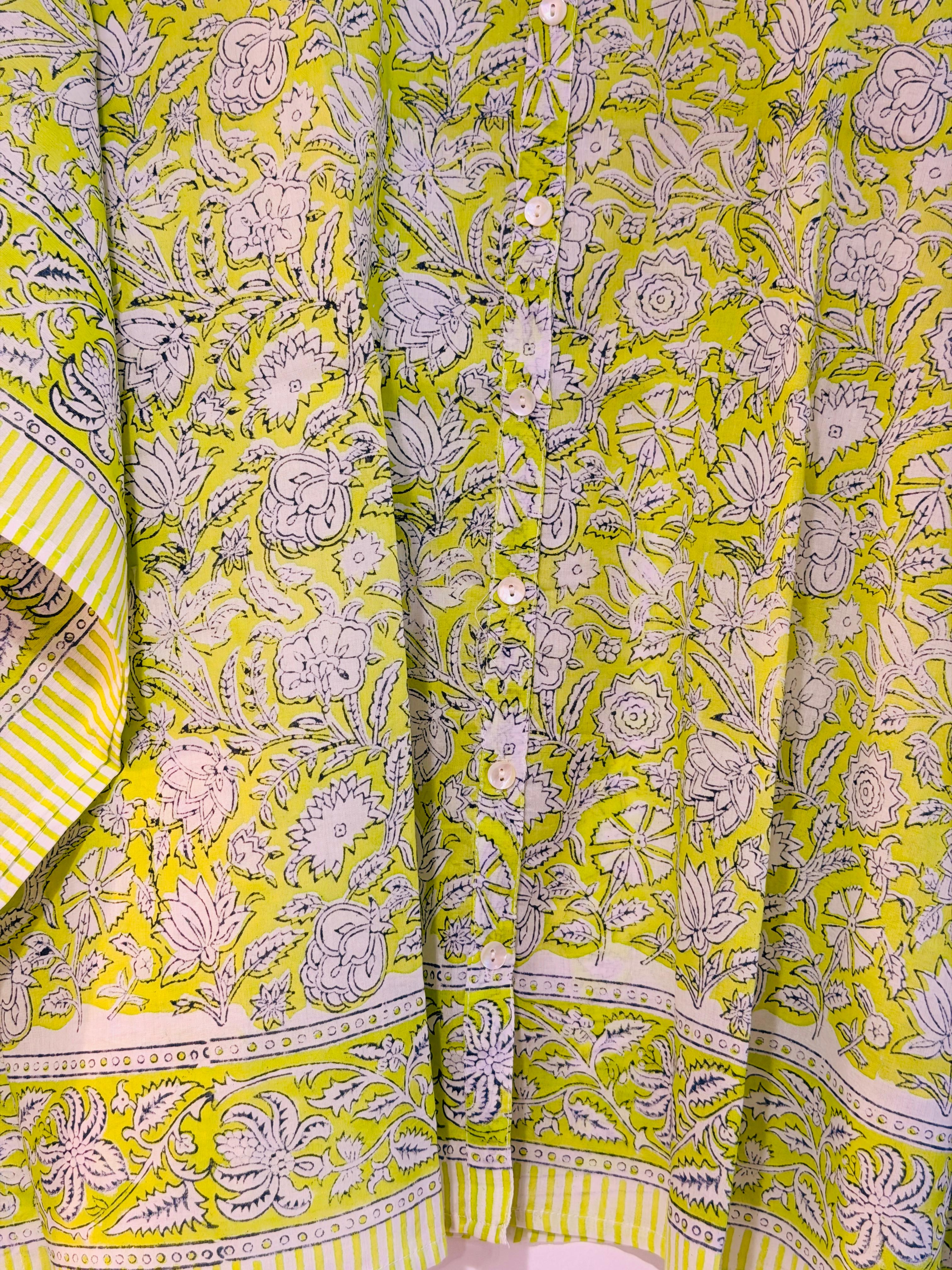 Pistachio Bloom Kaftaan Shirt