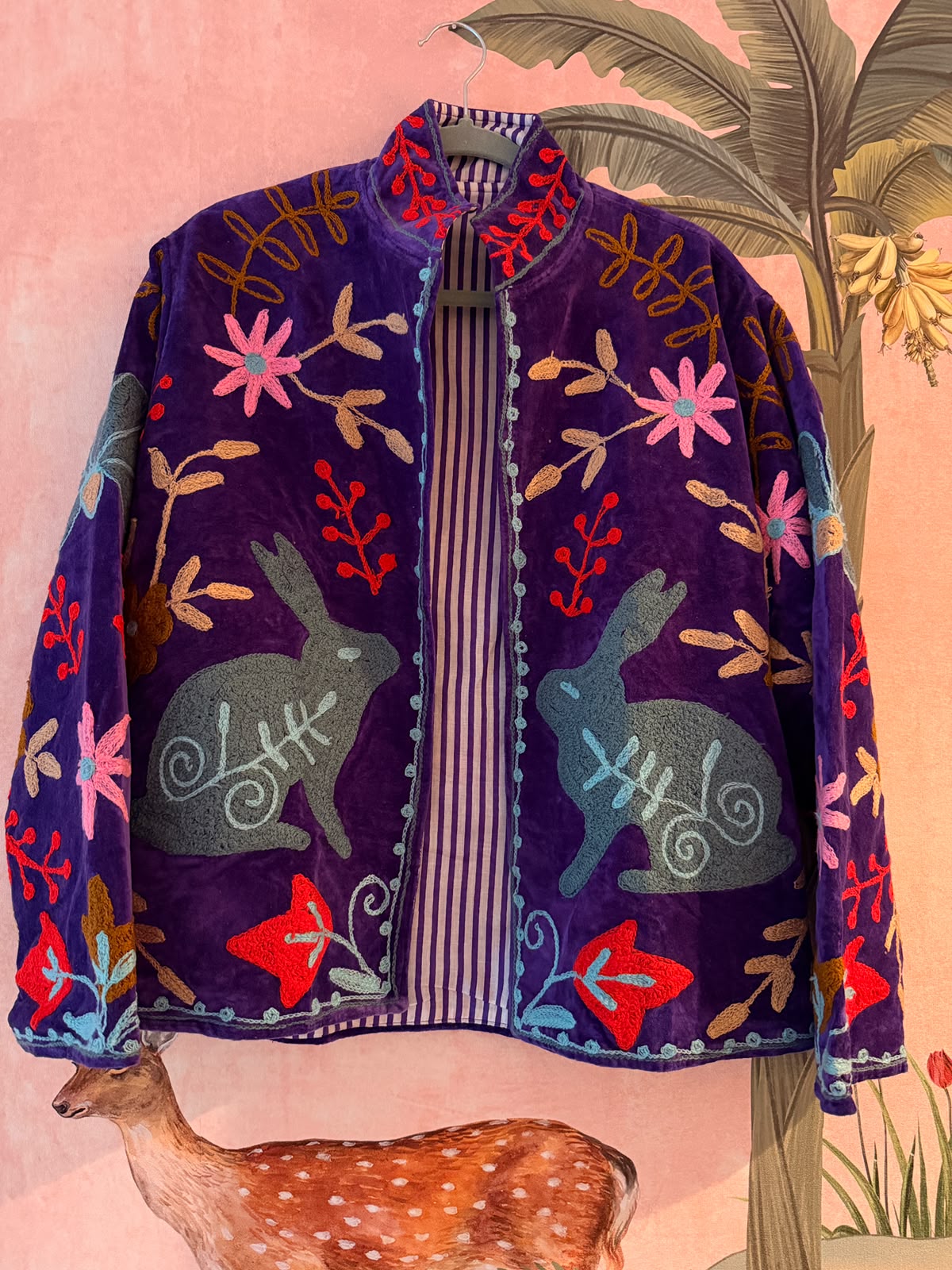 Purple Hare Folk Embroidered Jacket