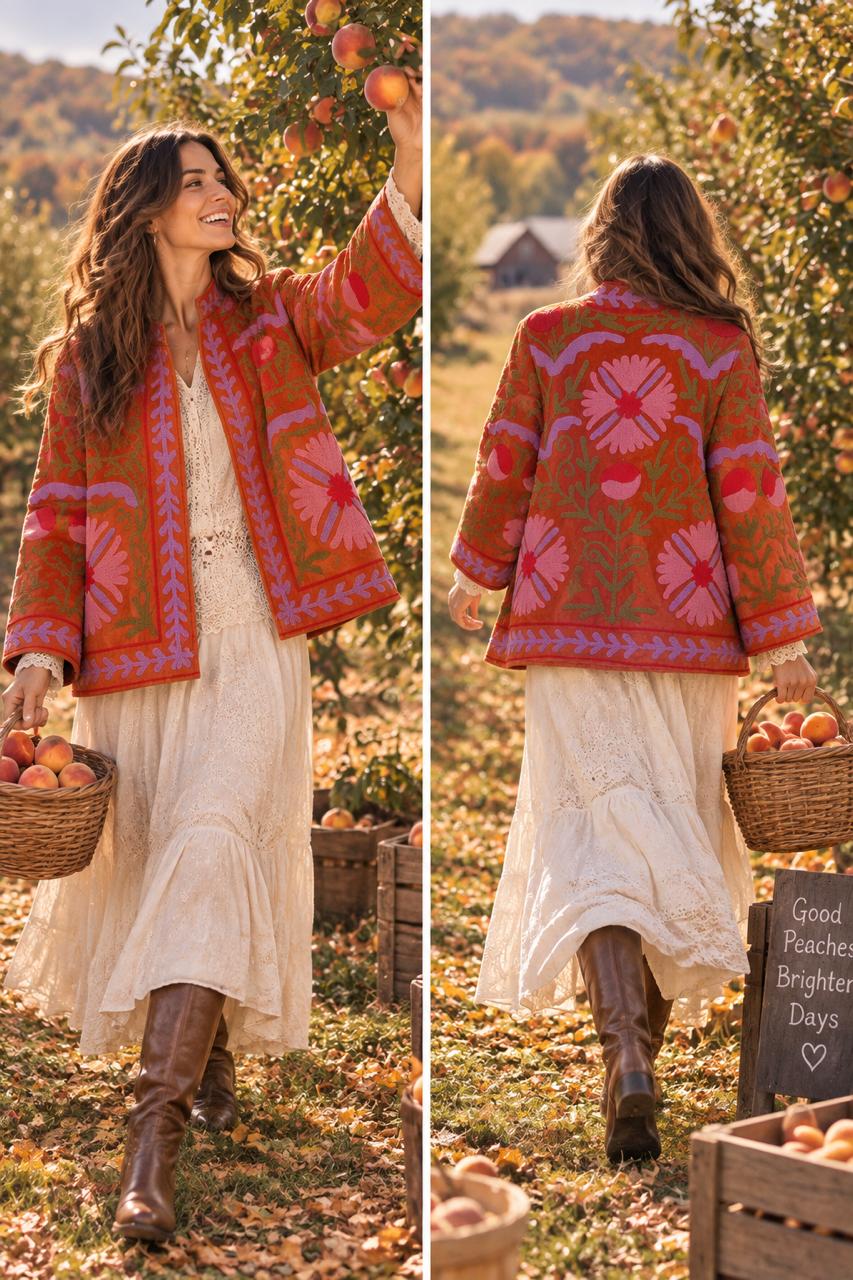 Rust Garden Embroidered Jacket